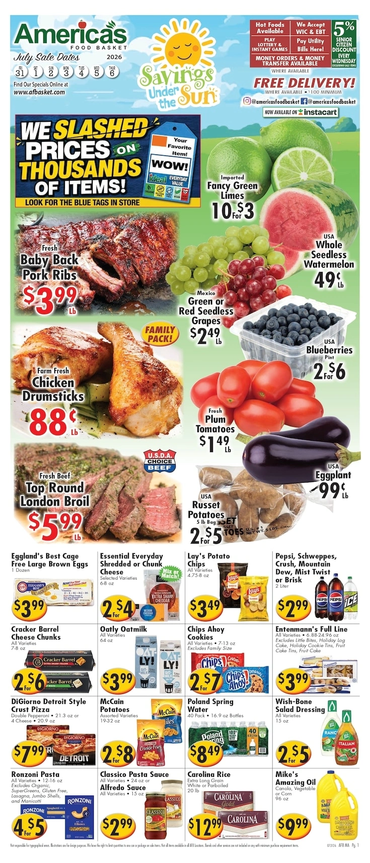 America's Food Basket flyer page 1
