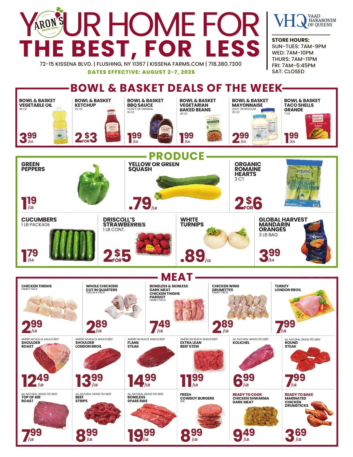 Aron's Kissena Farms flyer page 1
