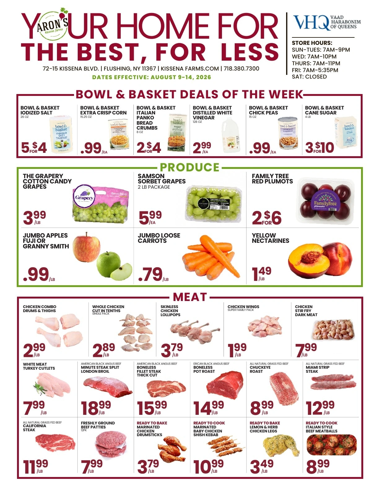 Aron's Kissena Farms flyer page 1