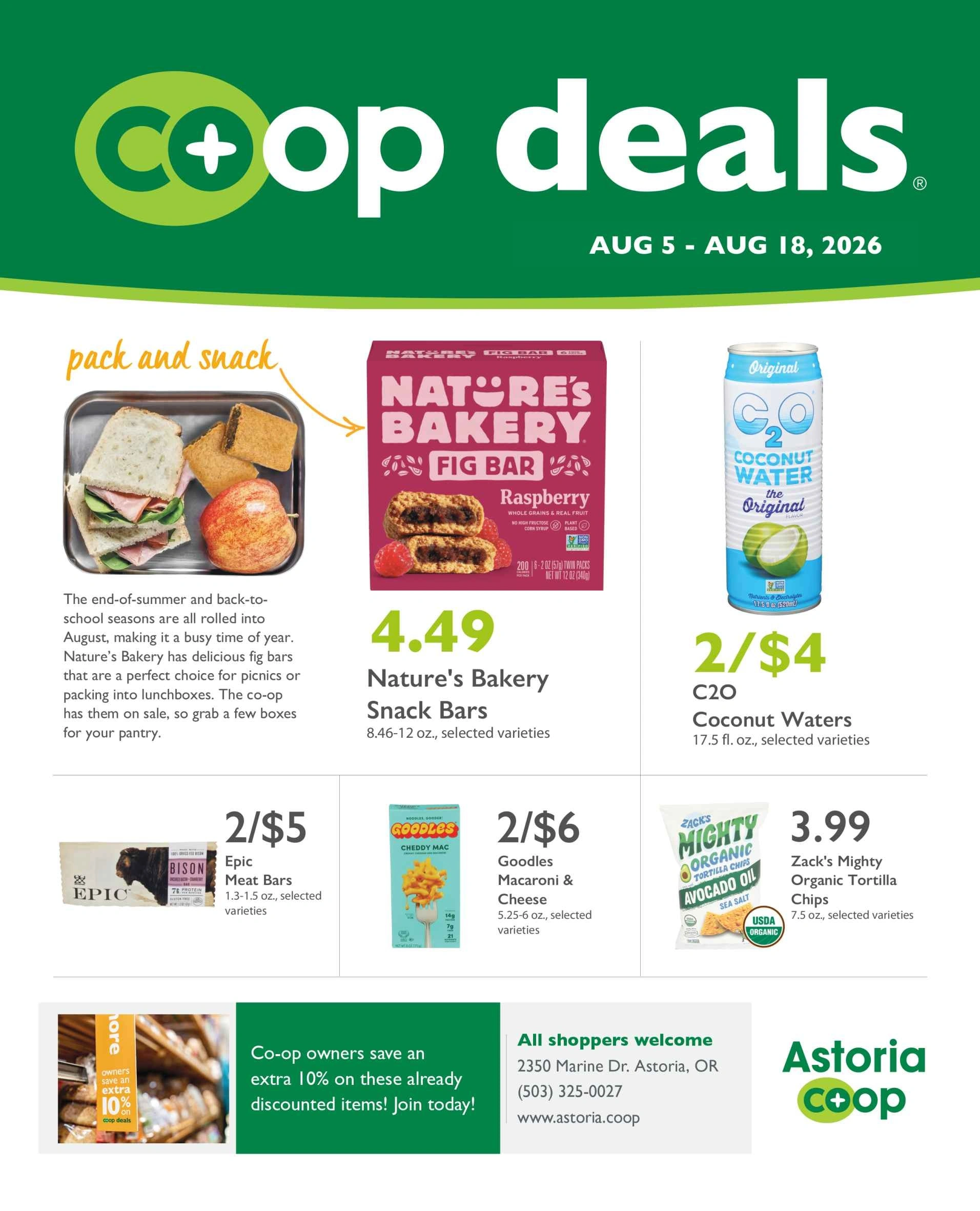 Astoria Co-op flyer page 1