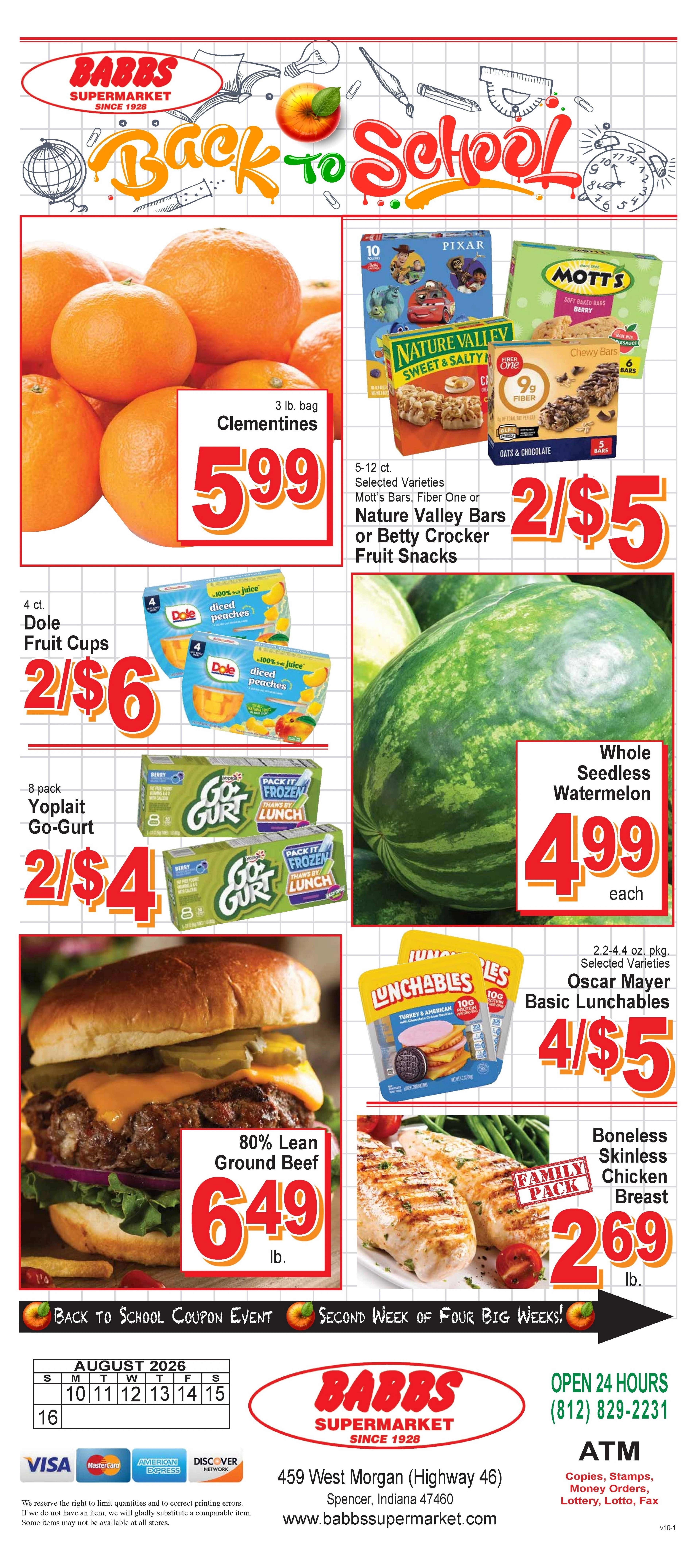 Babbs Supermarket flyer page 1