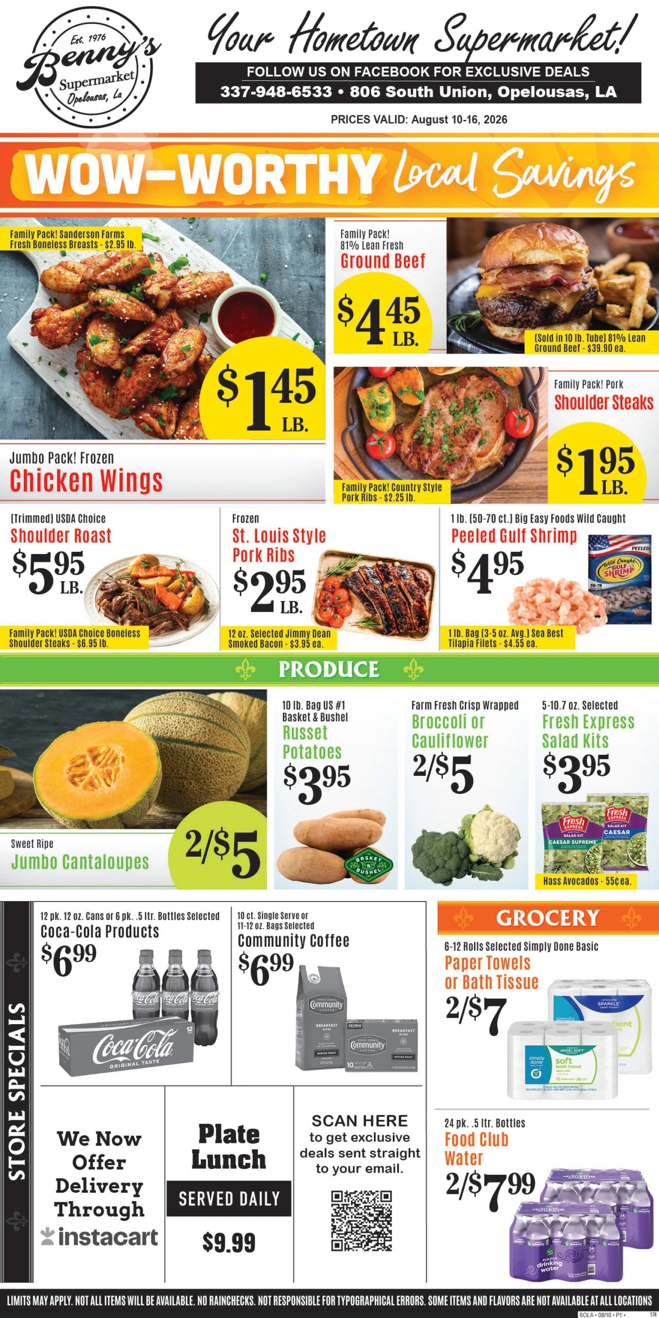 Benny's Supermarket flyer page 1
