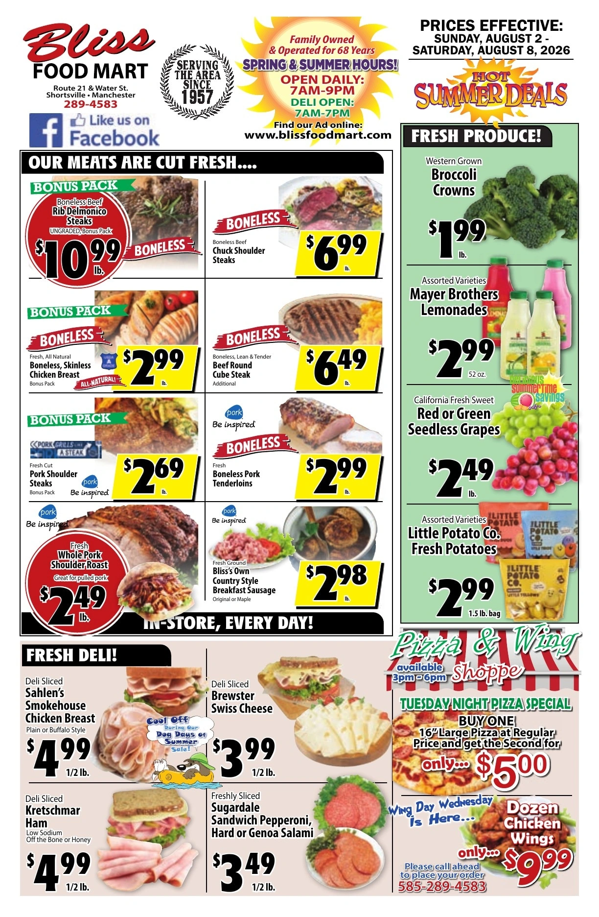 Bliss Shur Fine Food Mart flyer page 1