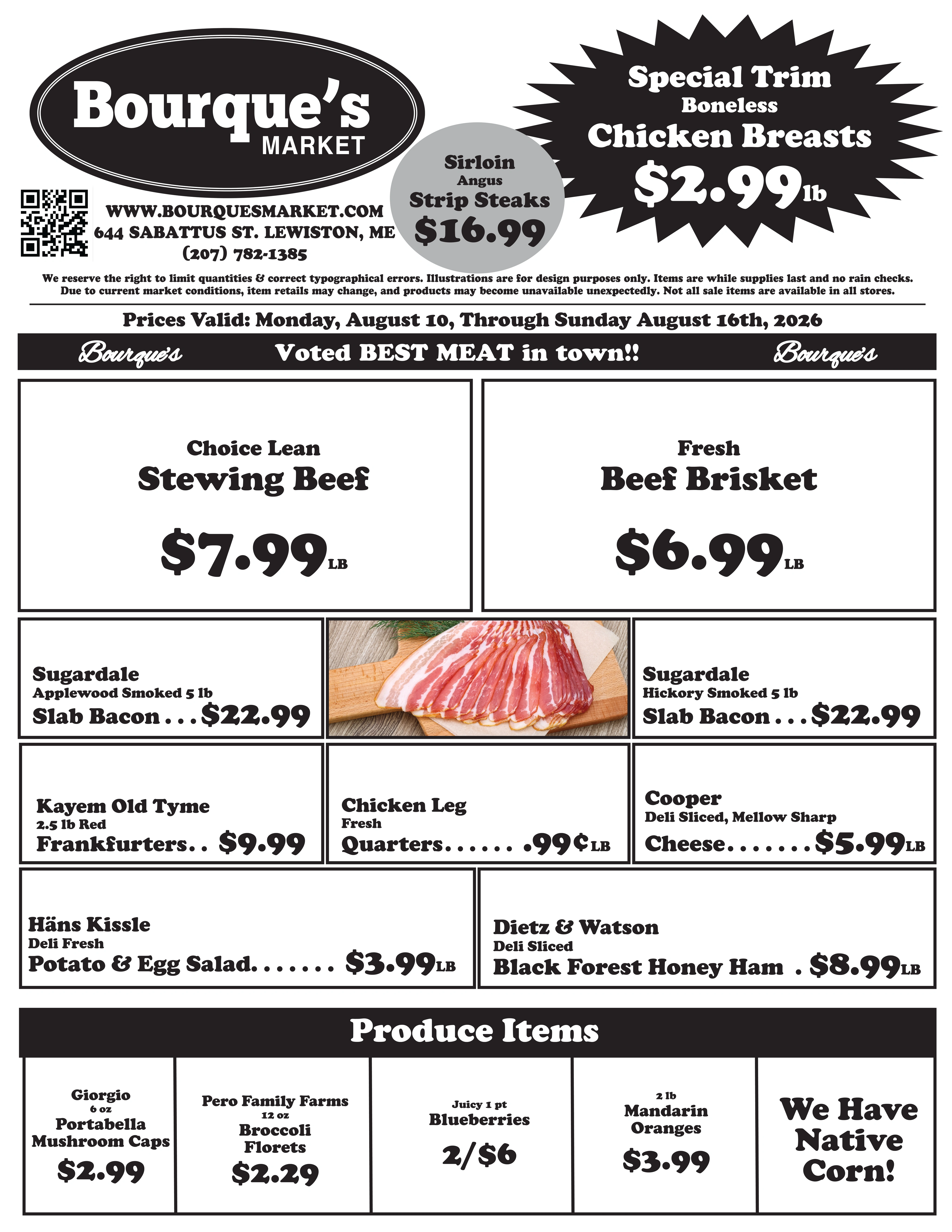 Bourque's Park and Shop flyer page 1