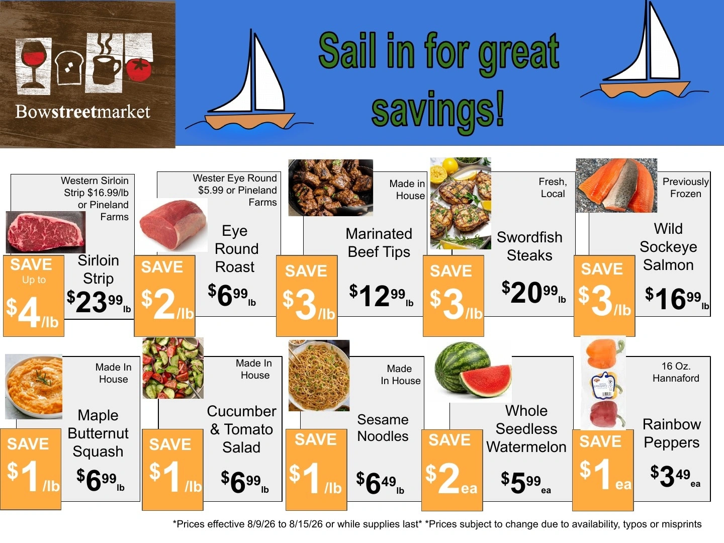 Bow Street Market flyer page 1