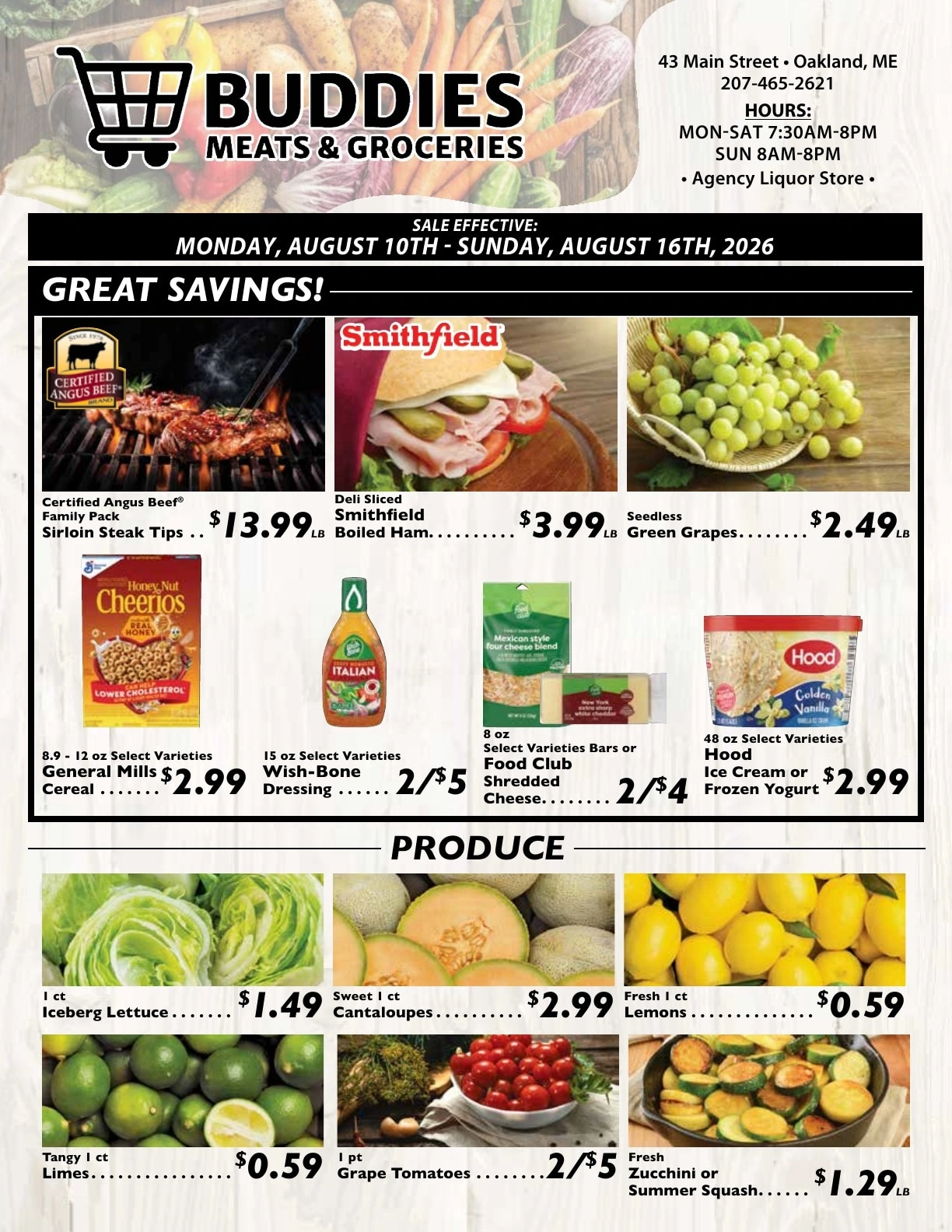 Buddies Meats & Groceries flyer page 1