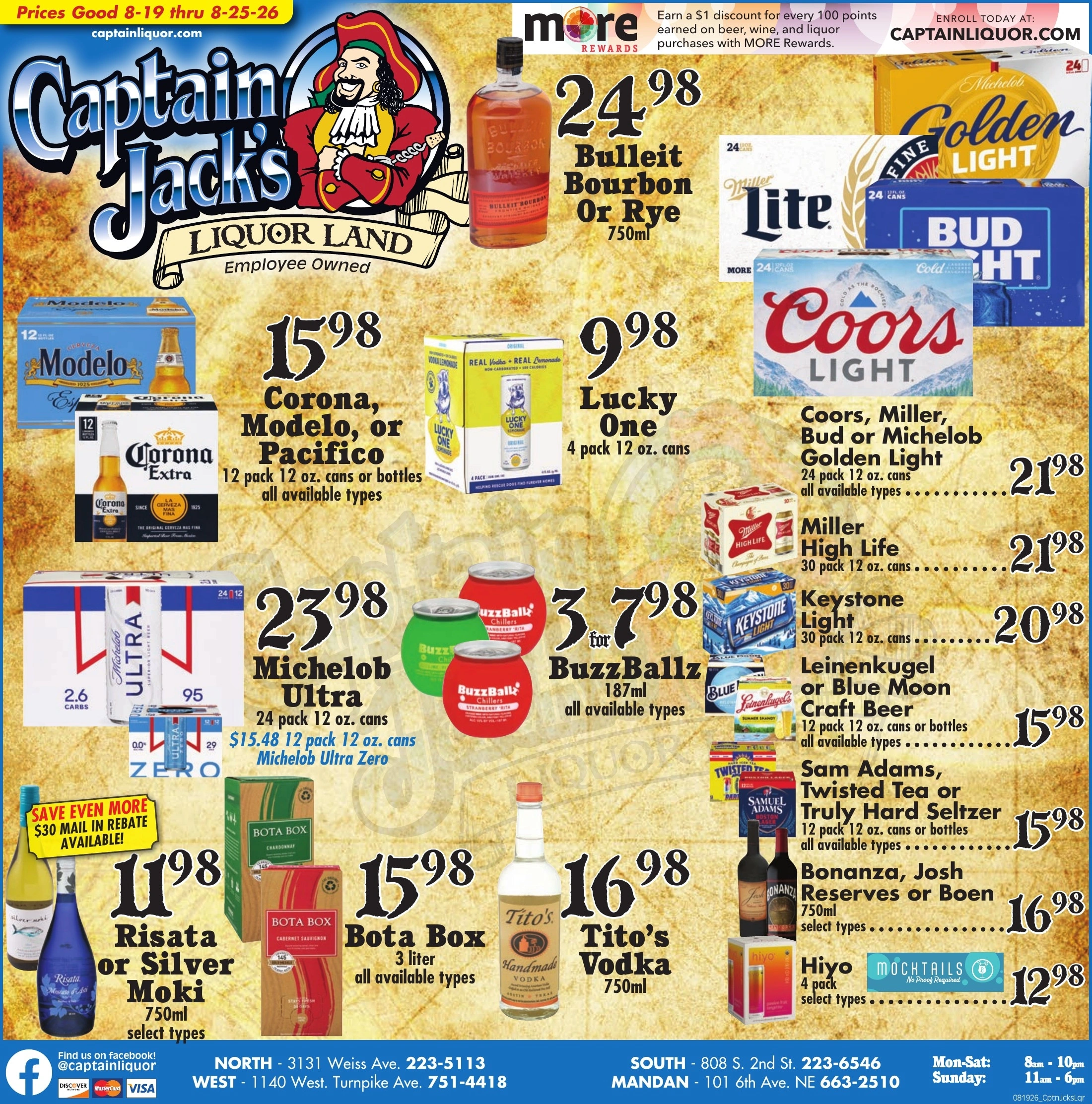 Captain Jack's Liquor Land flyer page 1