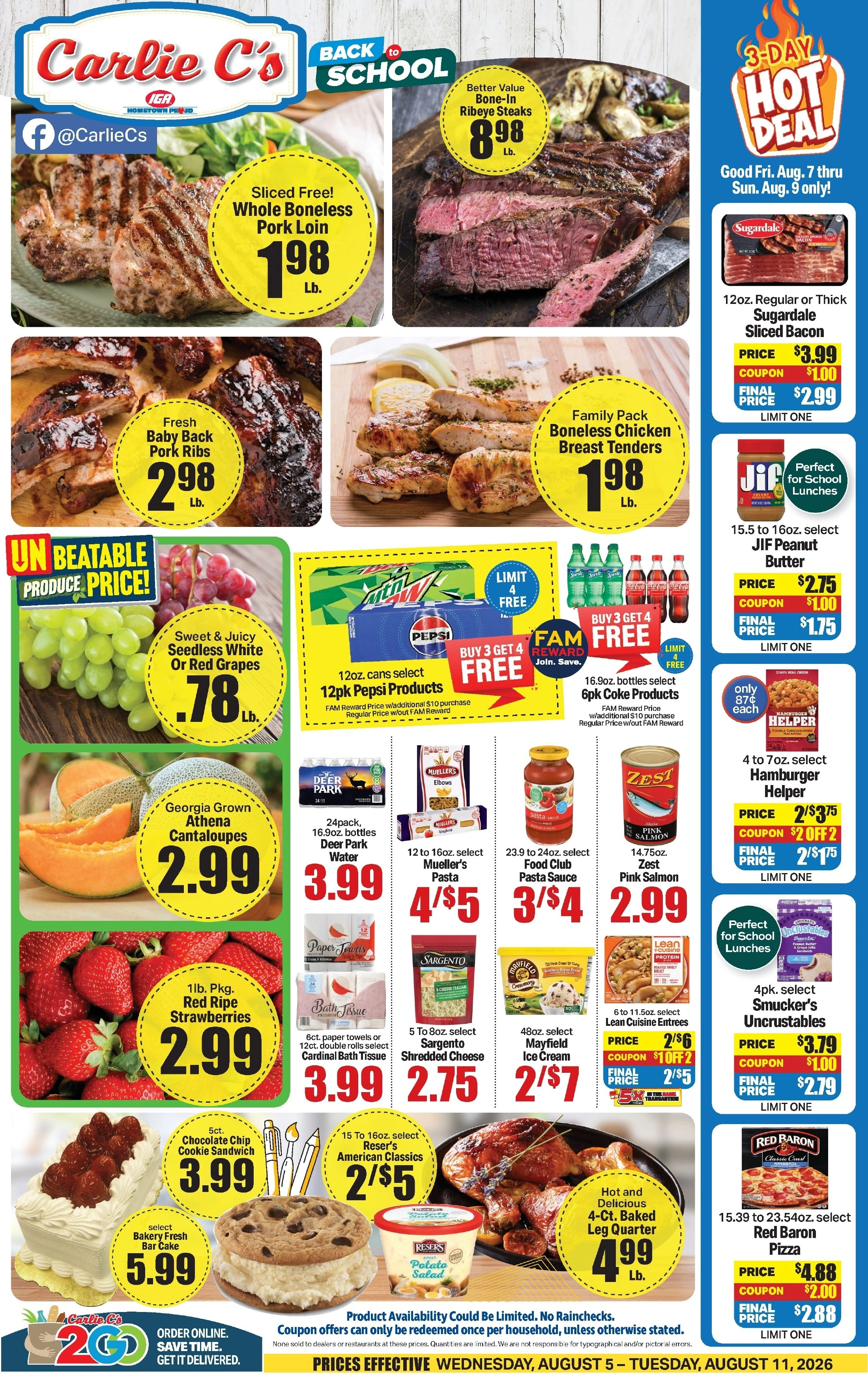 Carlie C's IGA flyer page 1