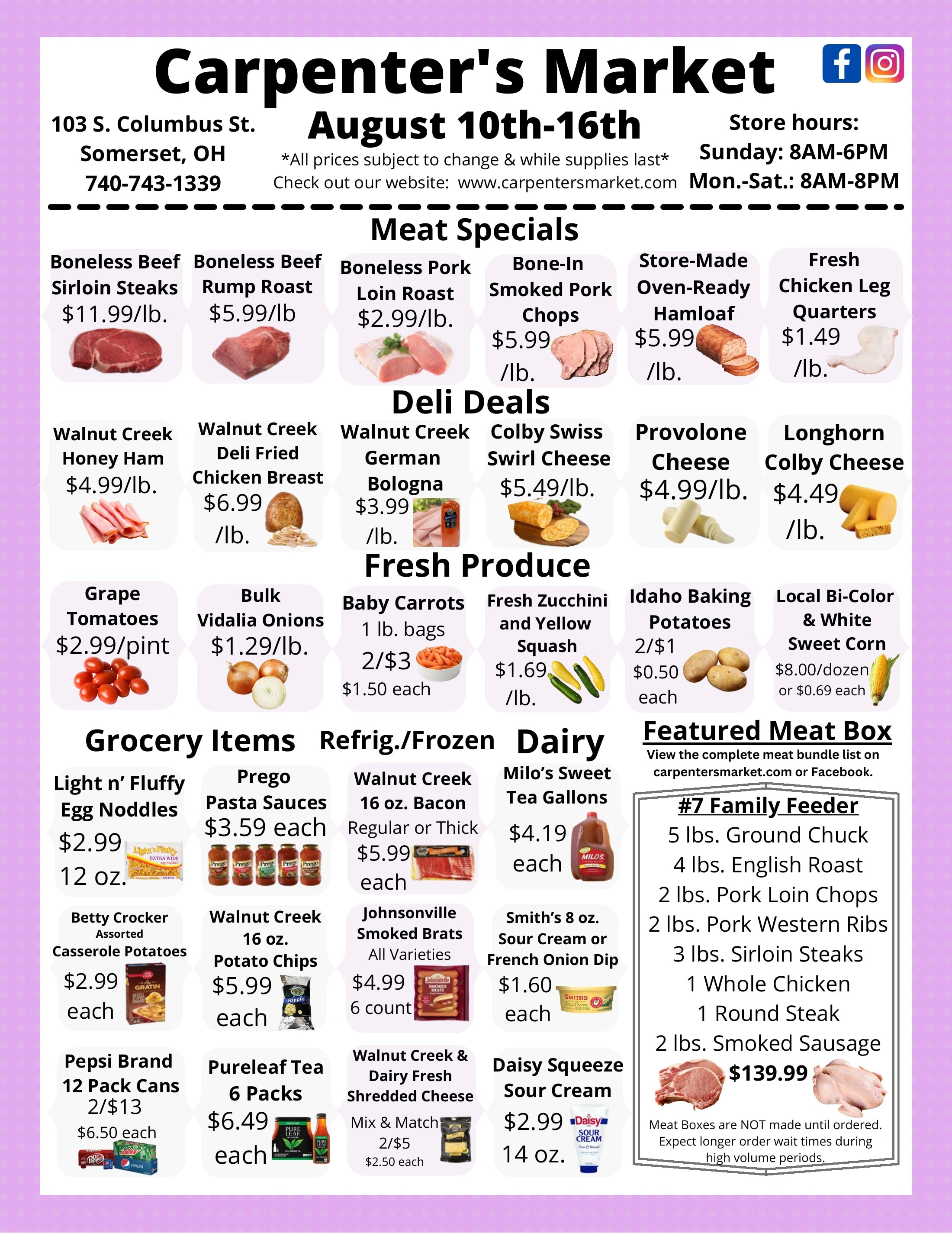 Carpenter's Market flyer page 1