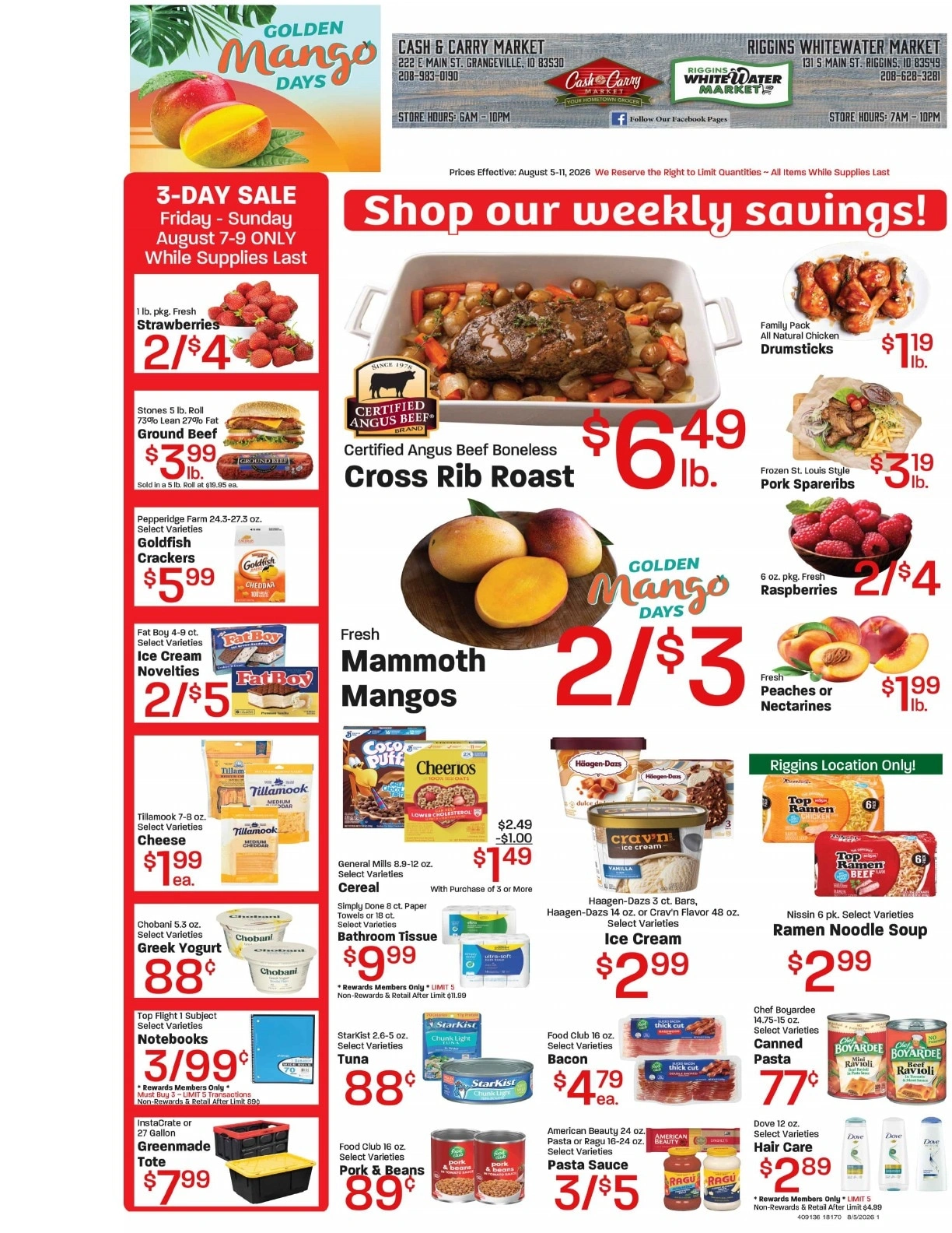 Cash & Carry Foods flyer page 1