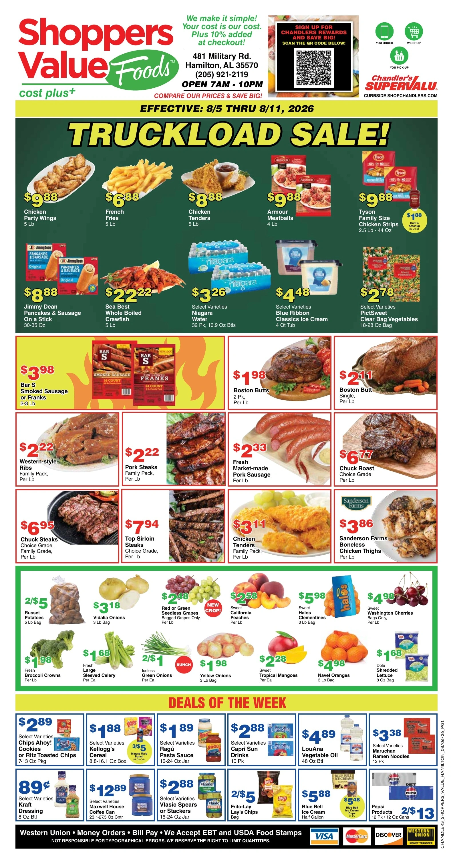 Chandler's Stores flyer page 1