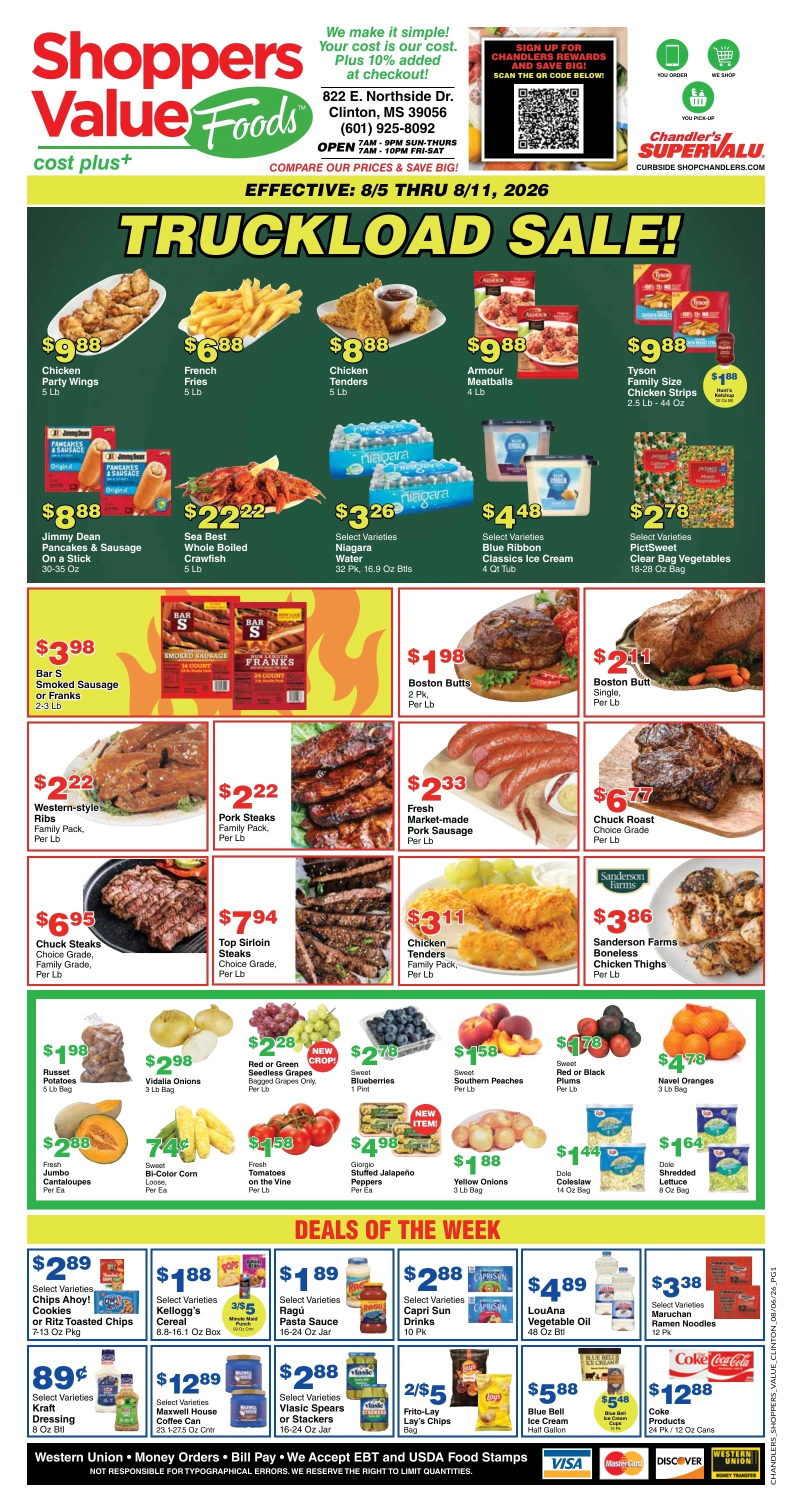 Chandler's Stores flyer page 1