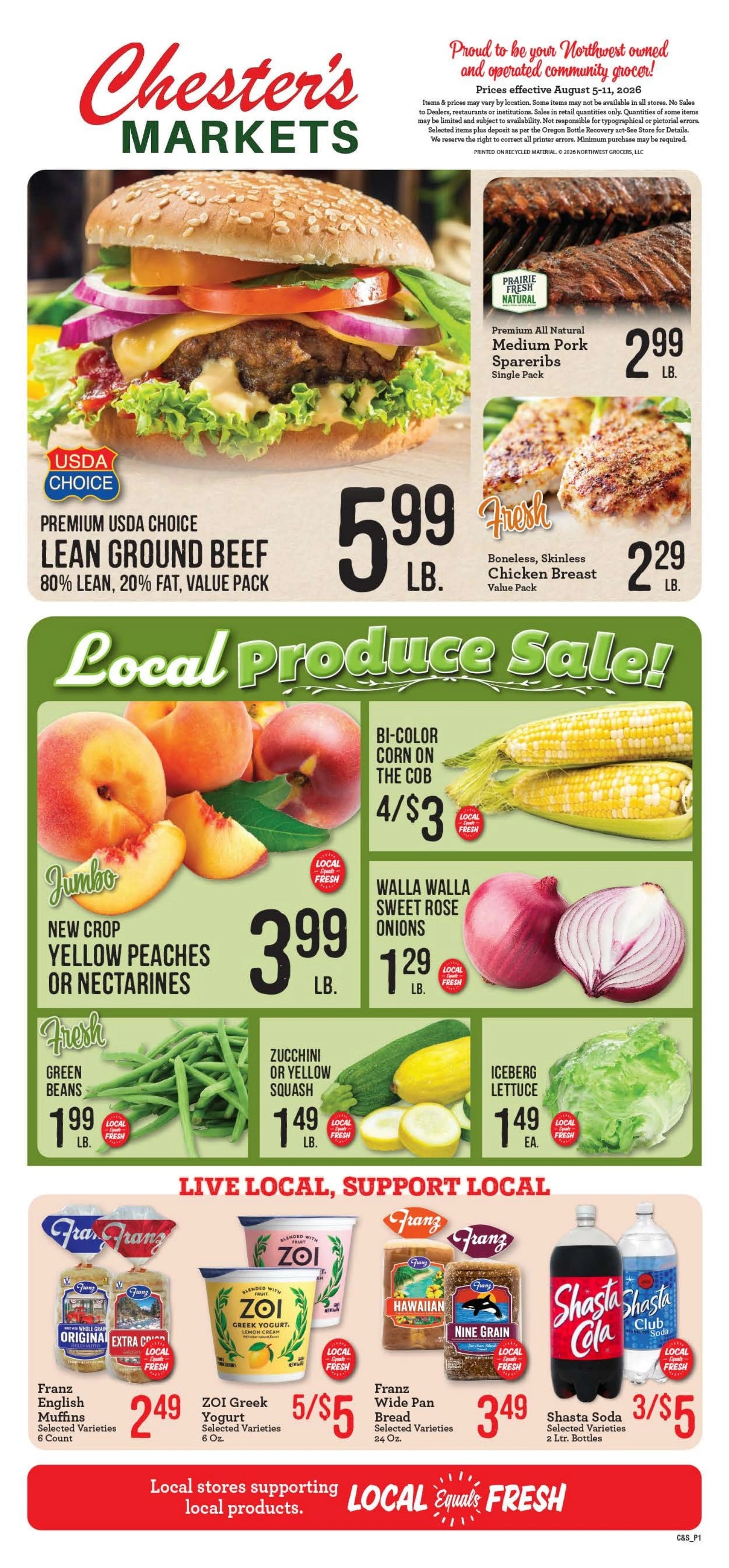 Chester's Market flyer page 1