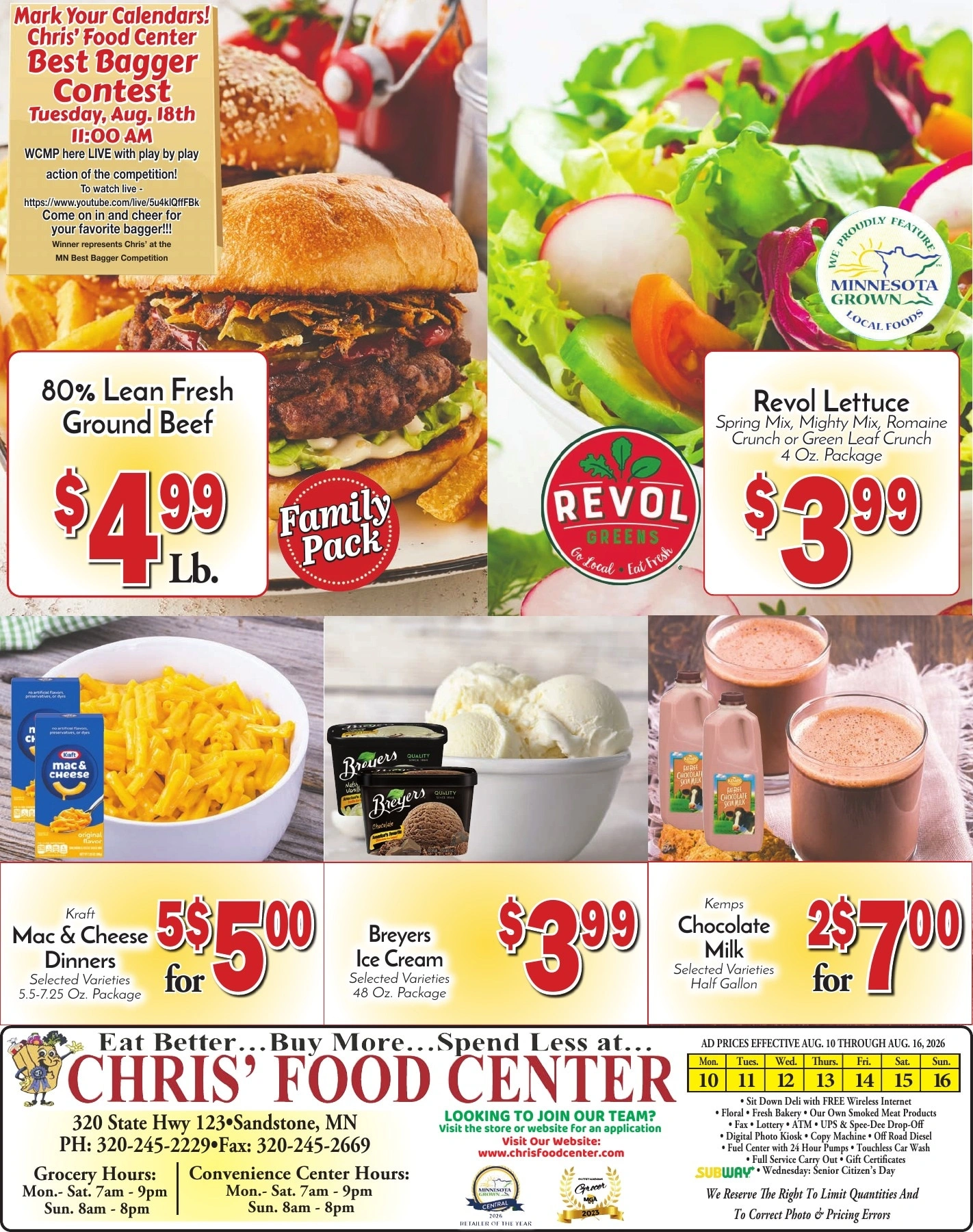 Chris' Food Center flyer page 1