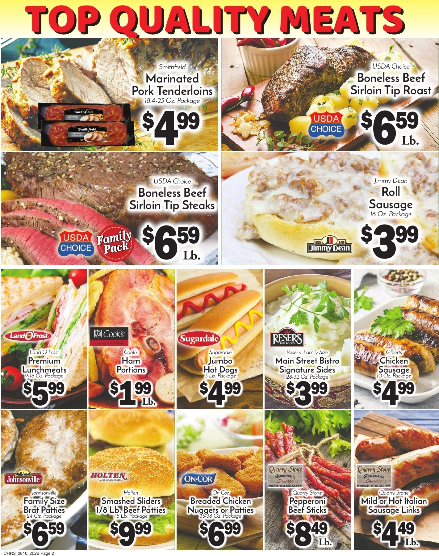 Chris' Food Center flyer page 2