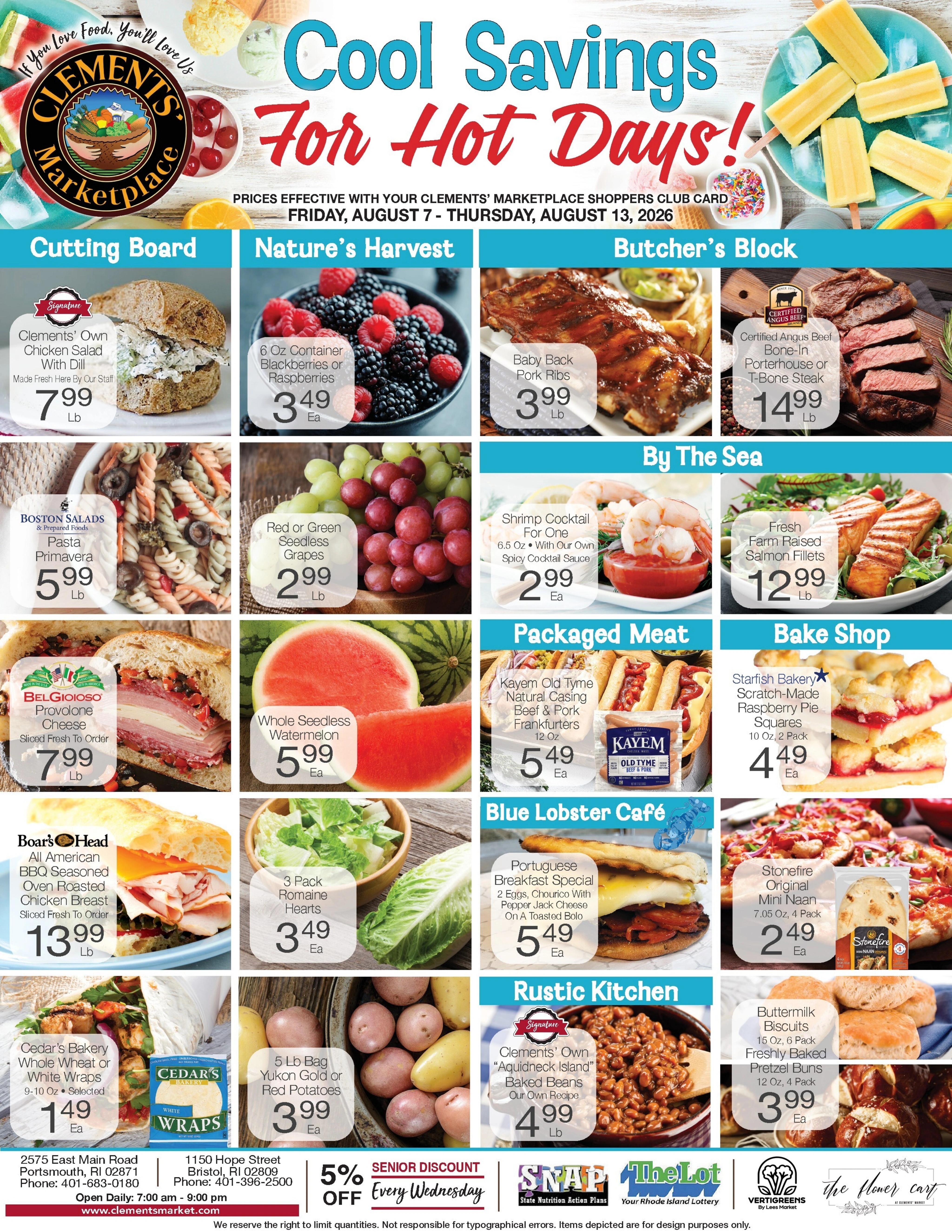 Clements' Marketplace flyer page 1