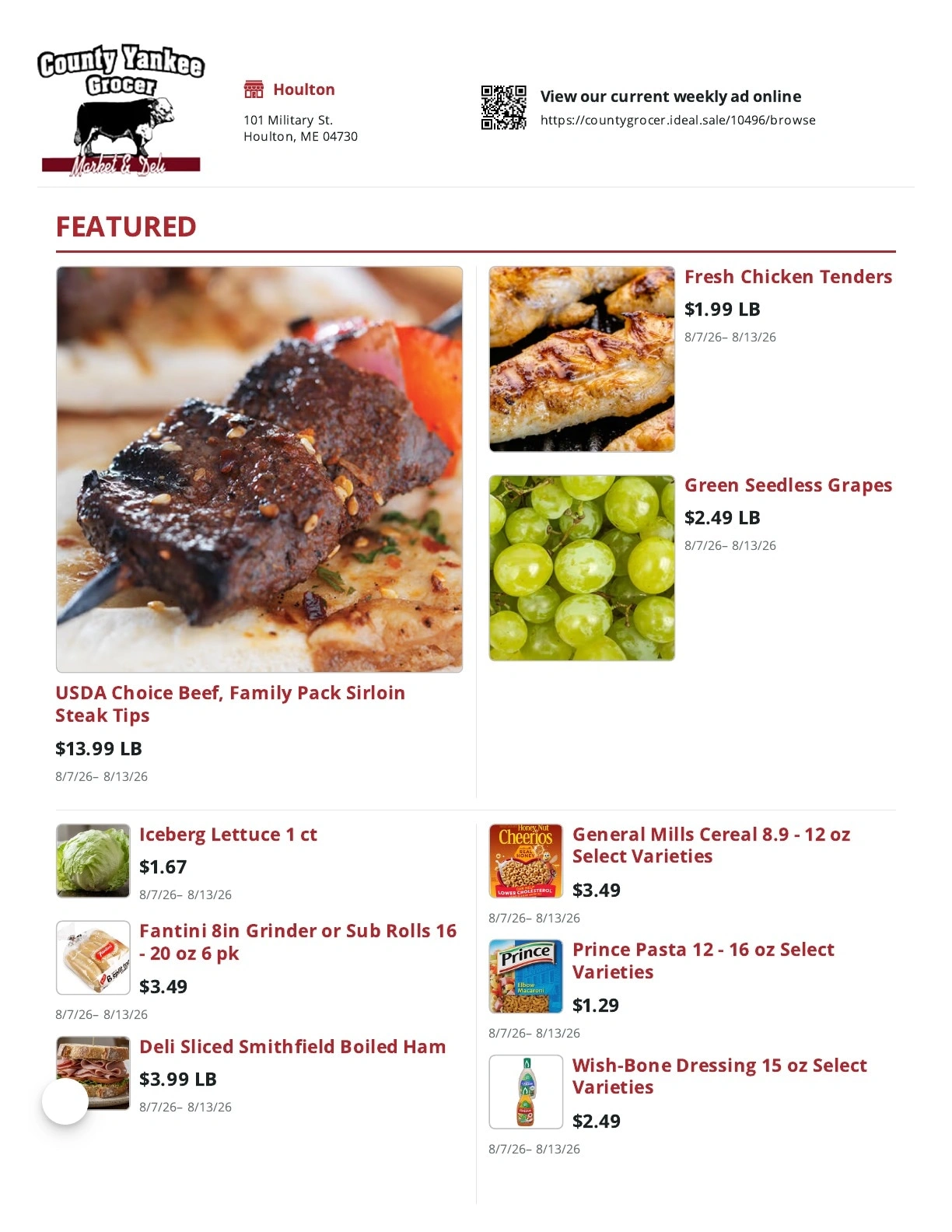 County Yankee Grocer flyer page 1