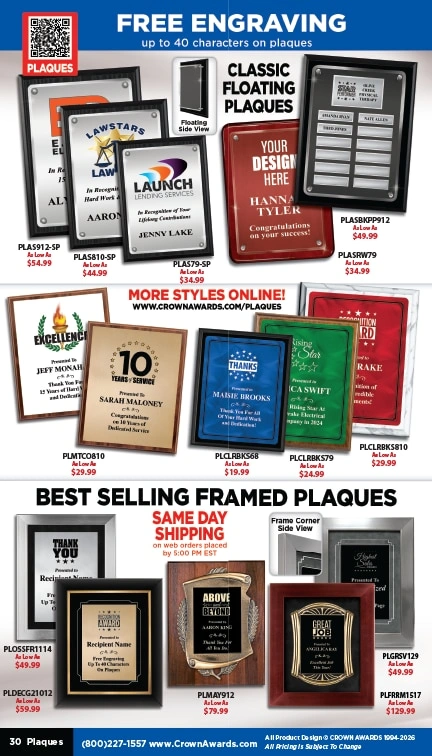 Crown Awards flyer page 30