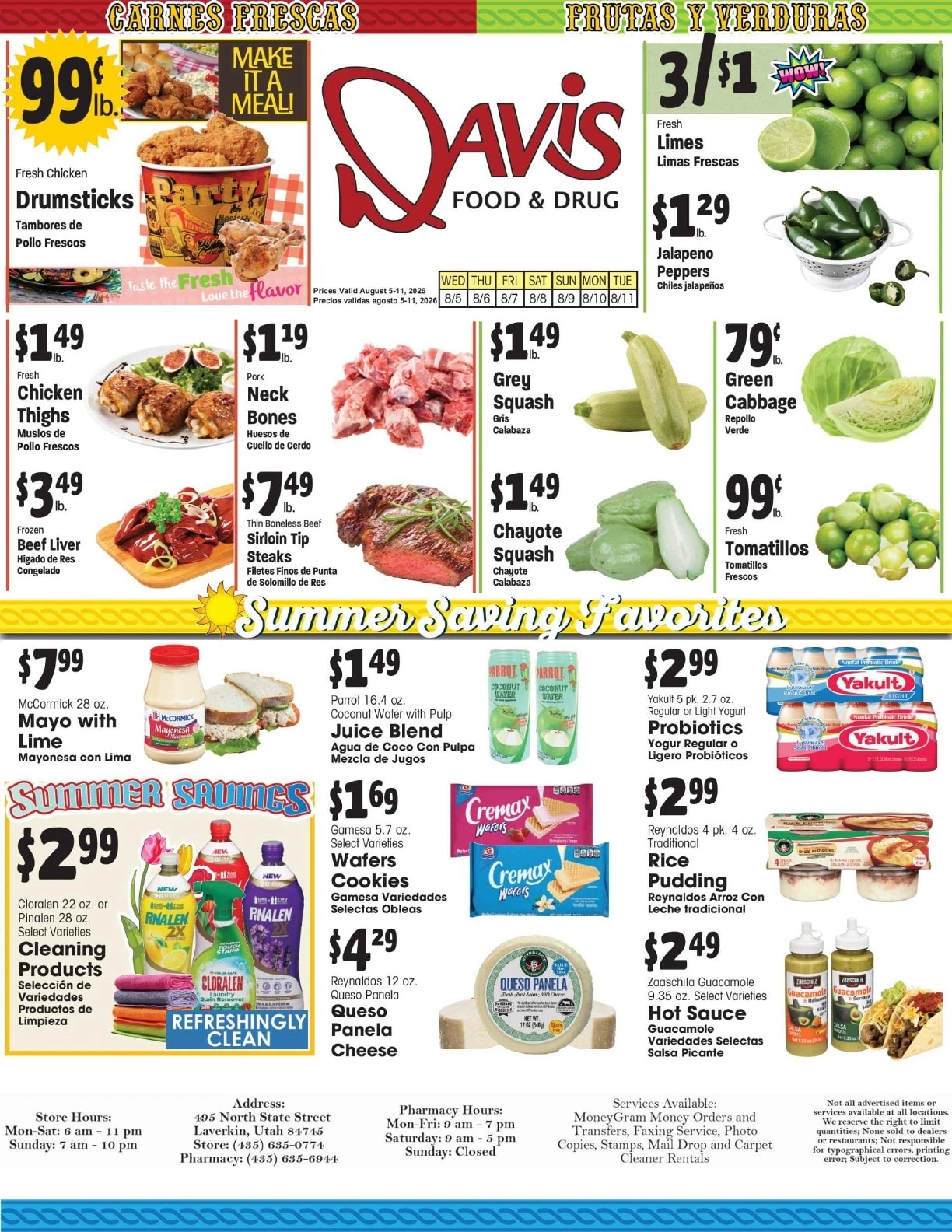 Davis Food & Drug flyer page 1