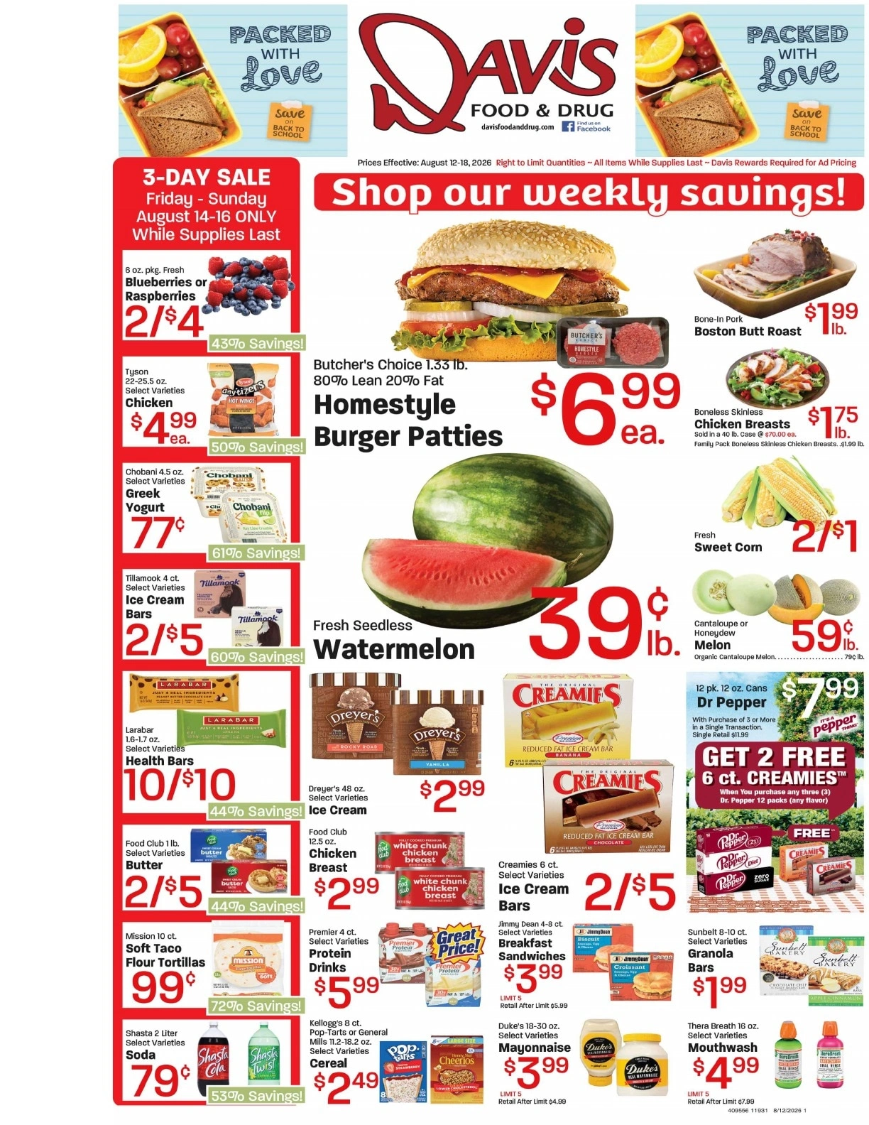 Davis Food & Drug flyer page 1