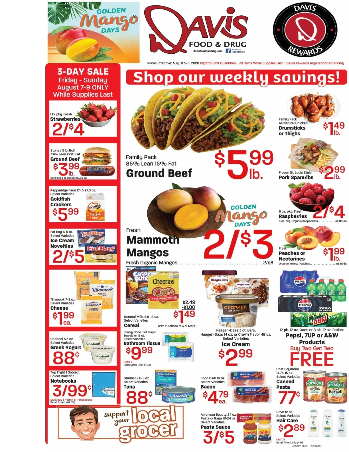 Davis Food & Drug flyer page 1