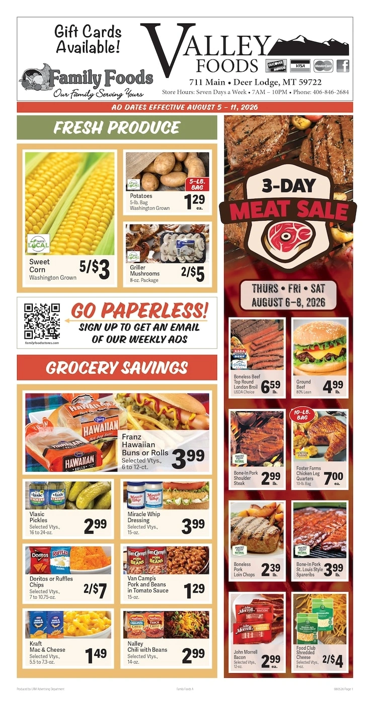 Deer Lodge Valley Foods flyer page 1