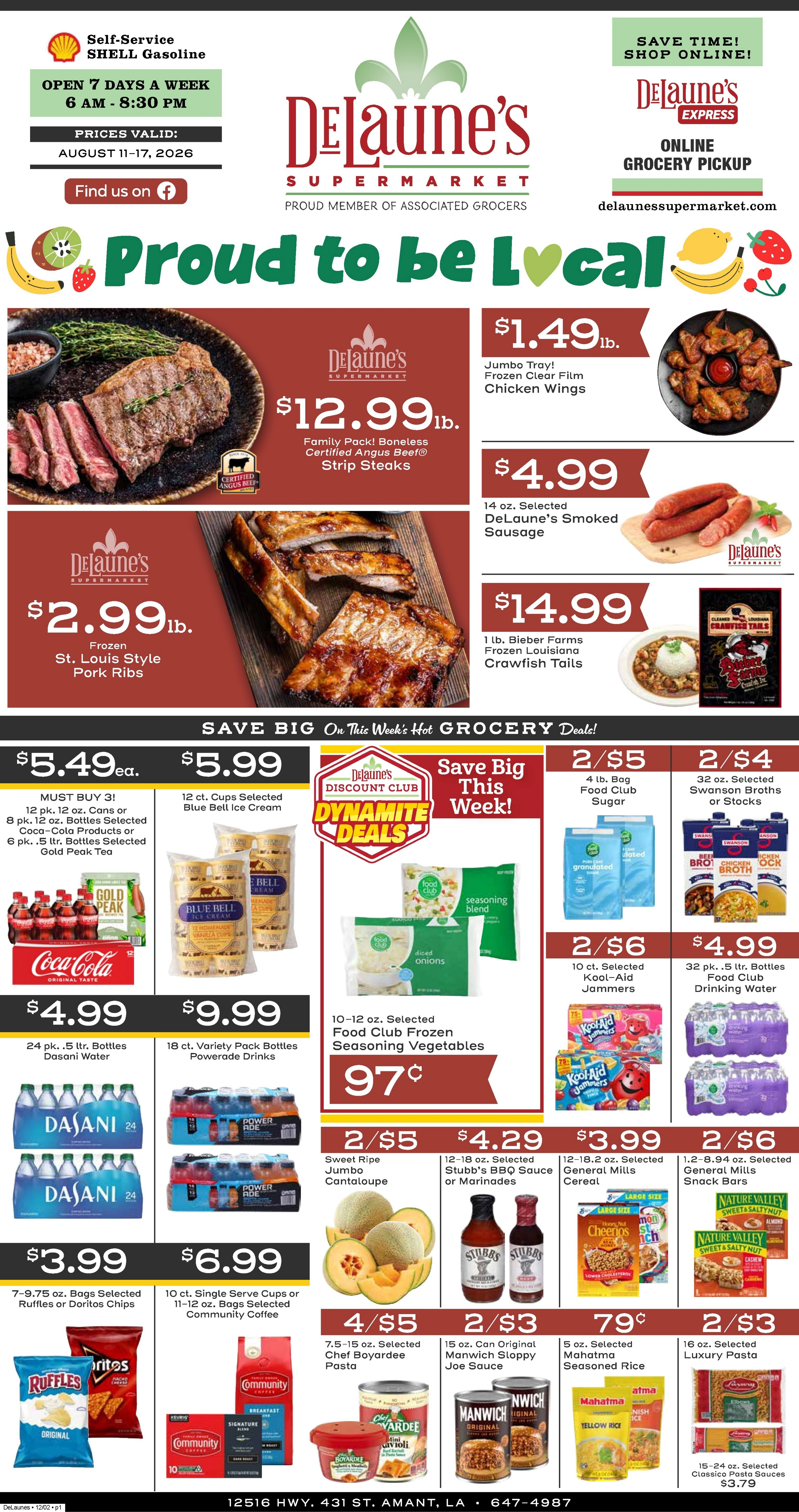 Delaune's Supermarket flyer page 1