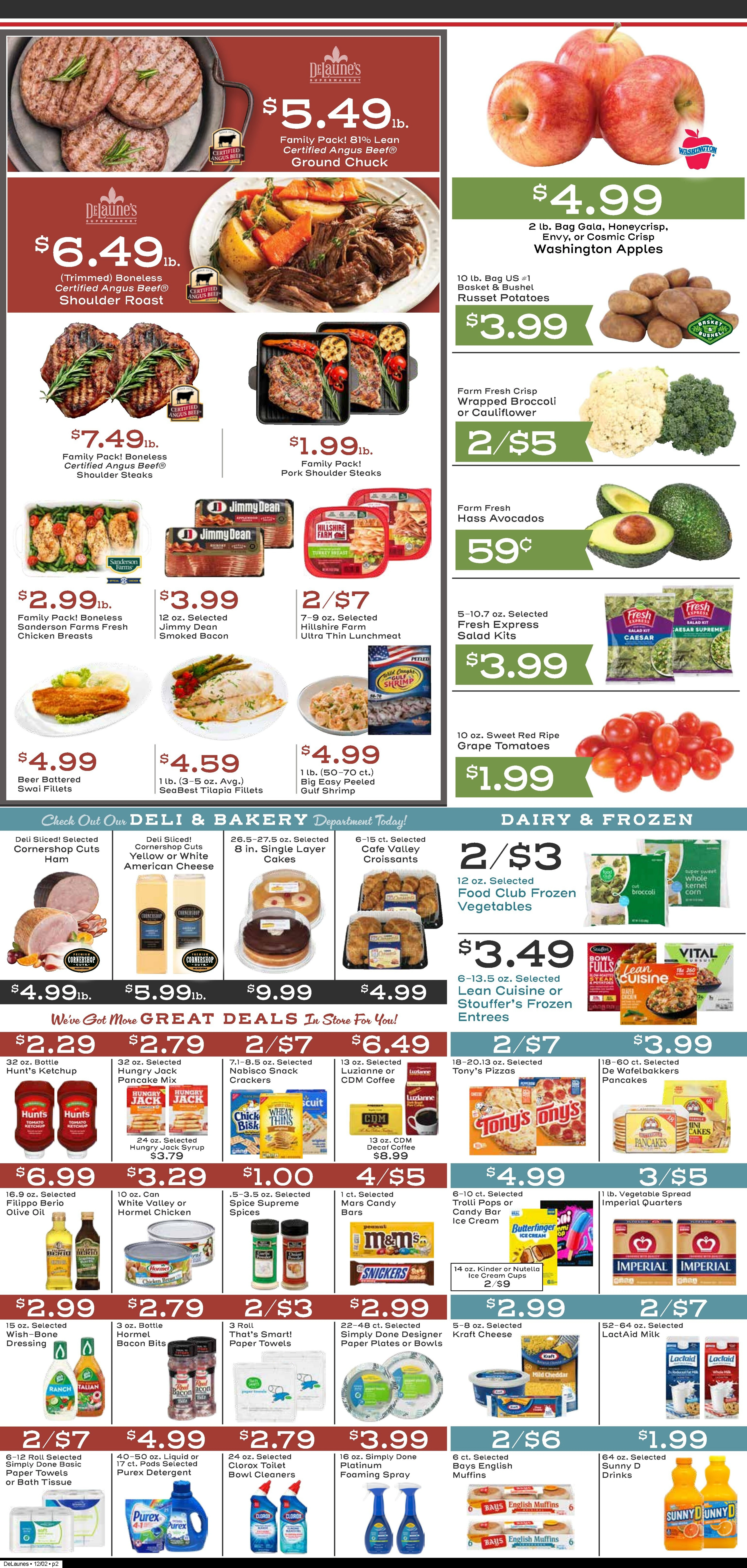 Delaune's Supermarket flyer page 2