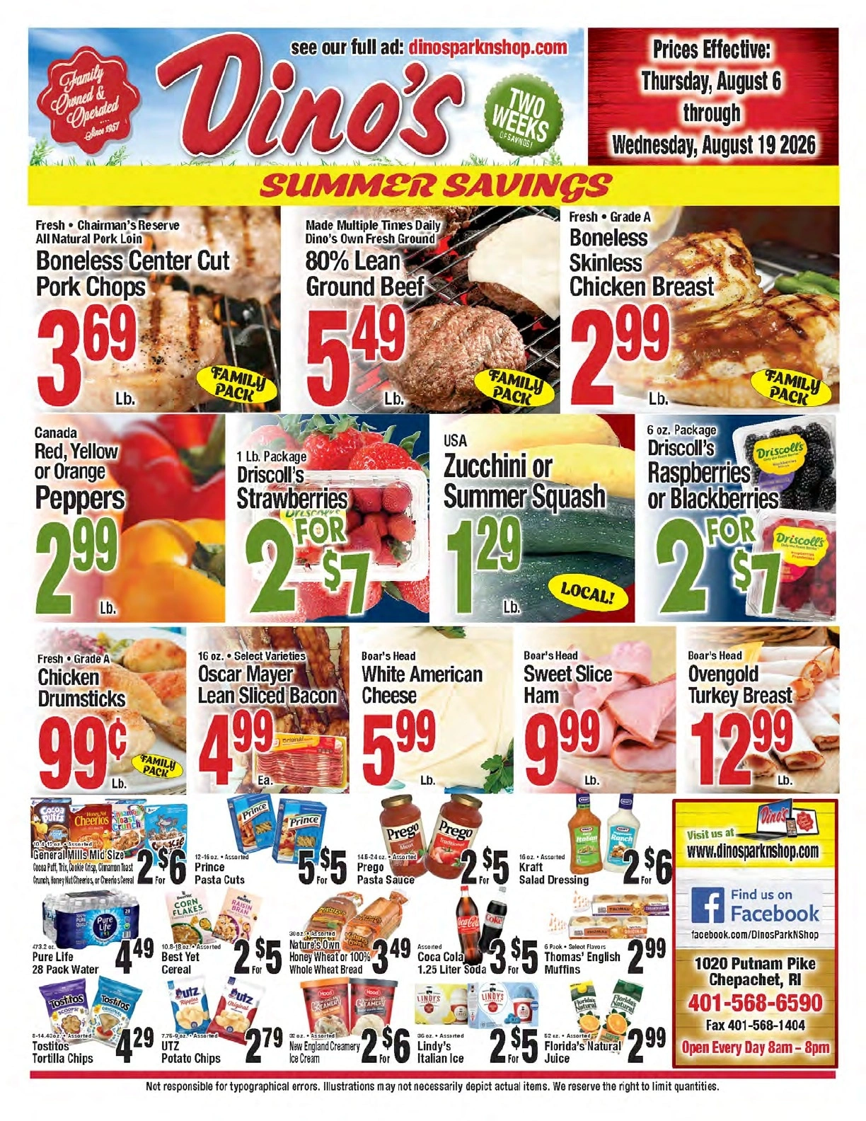 Dino's Park-n-Shop flyer page 1
