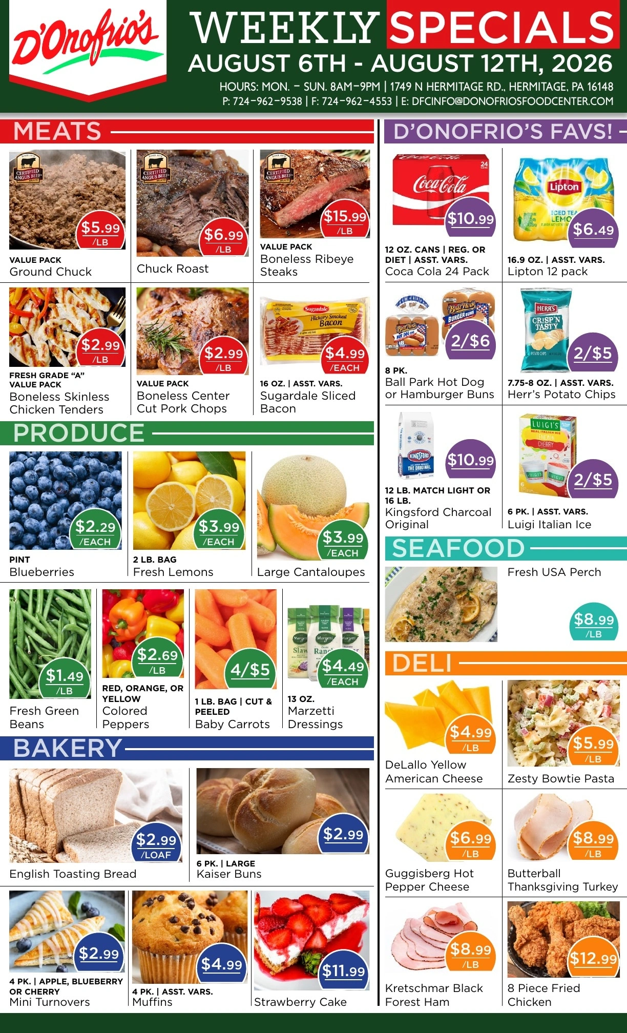 D'Onofrio's Food Center flyer page 1