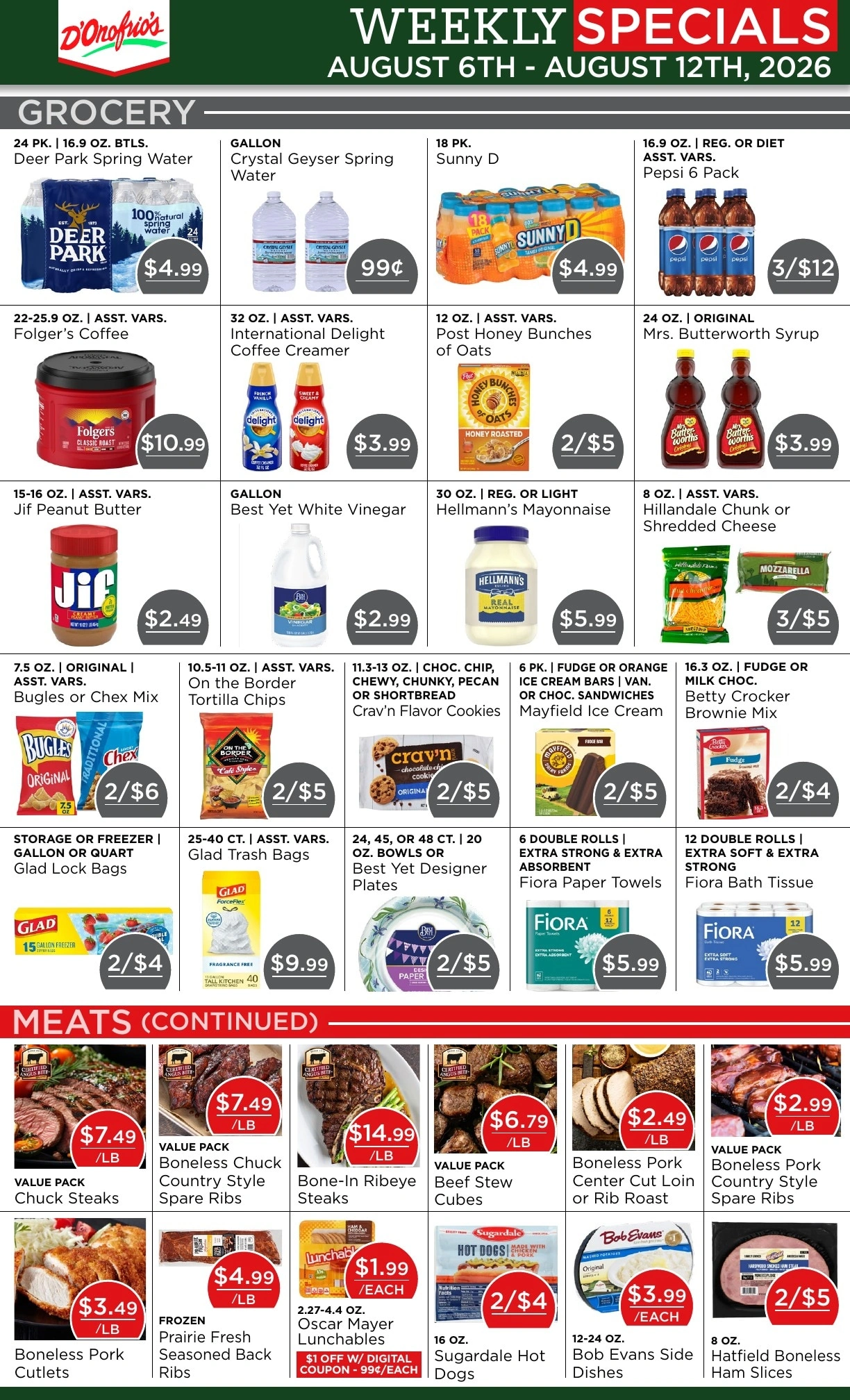 D'Onofrio's Food Center flyer page 2