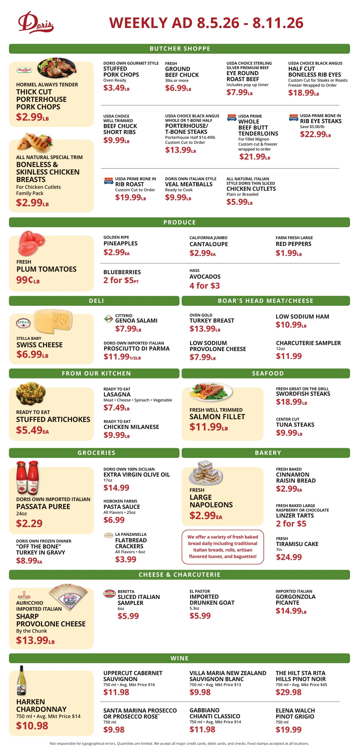 Doris Italian Market flyer page 1