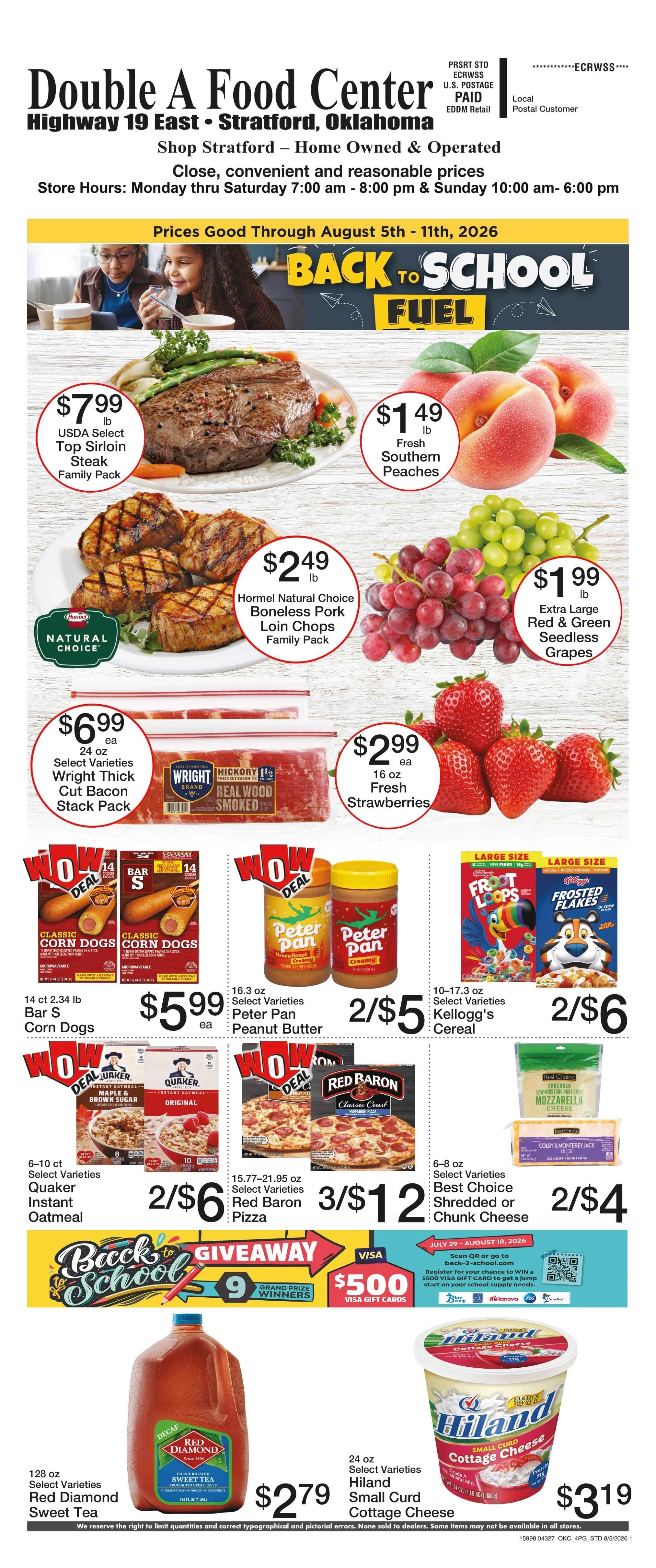 Double A Food Center flyer page 1