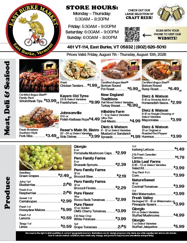 East Burke Market flyer page 1
