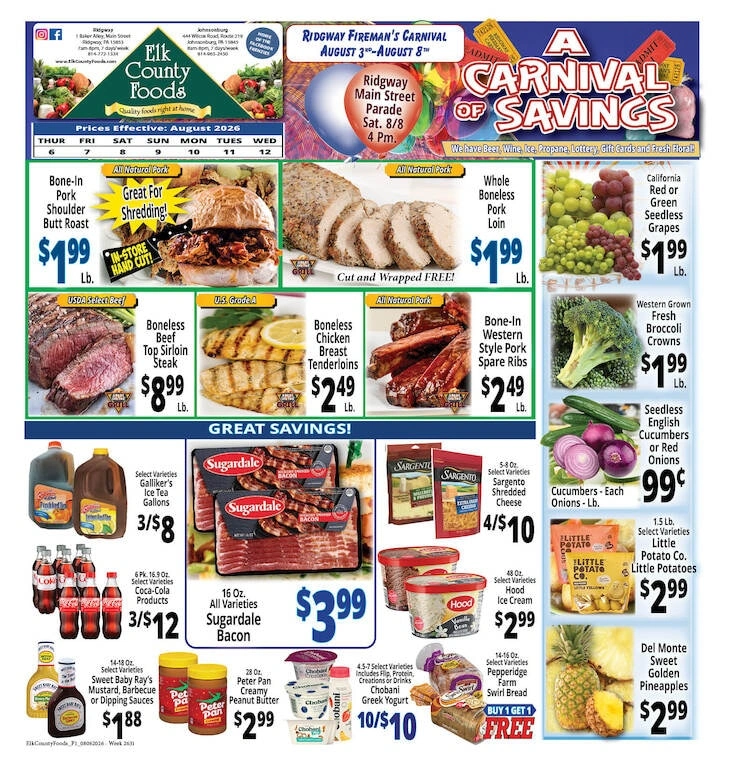 Elk County Foods flyer page 1