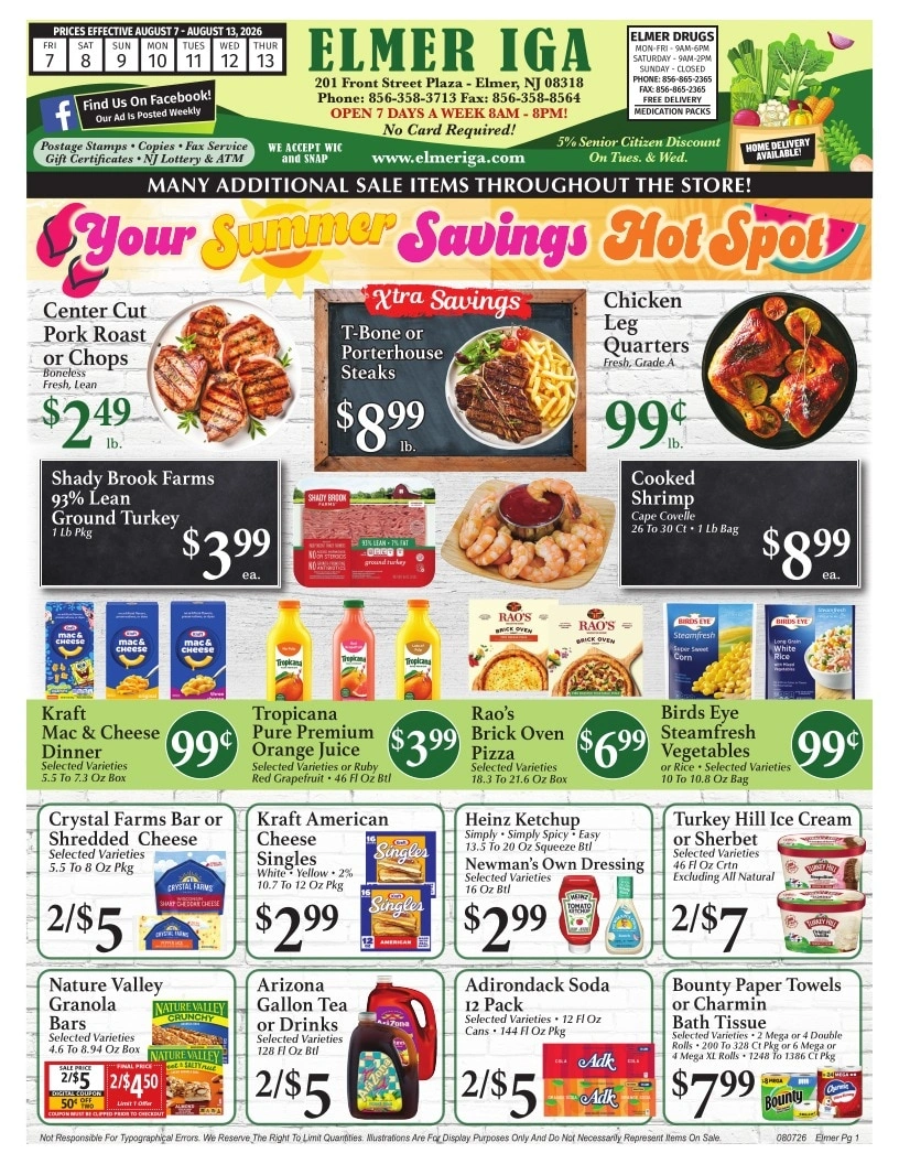 Elmer IGA flyer page 1