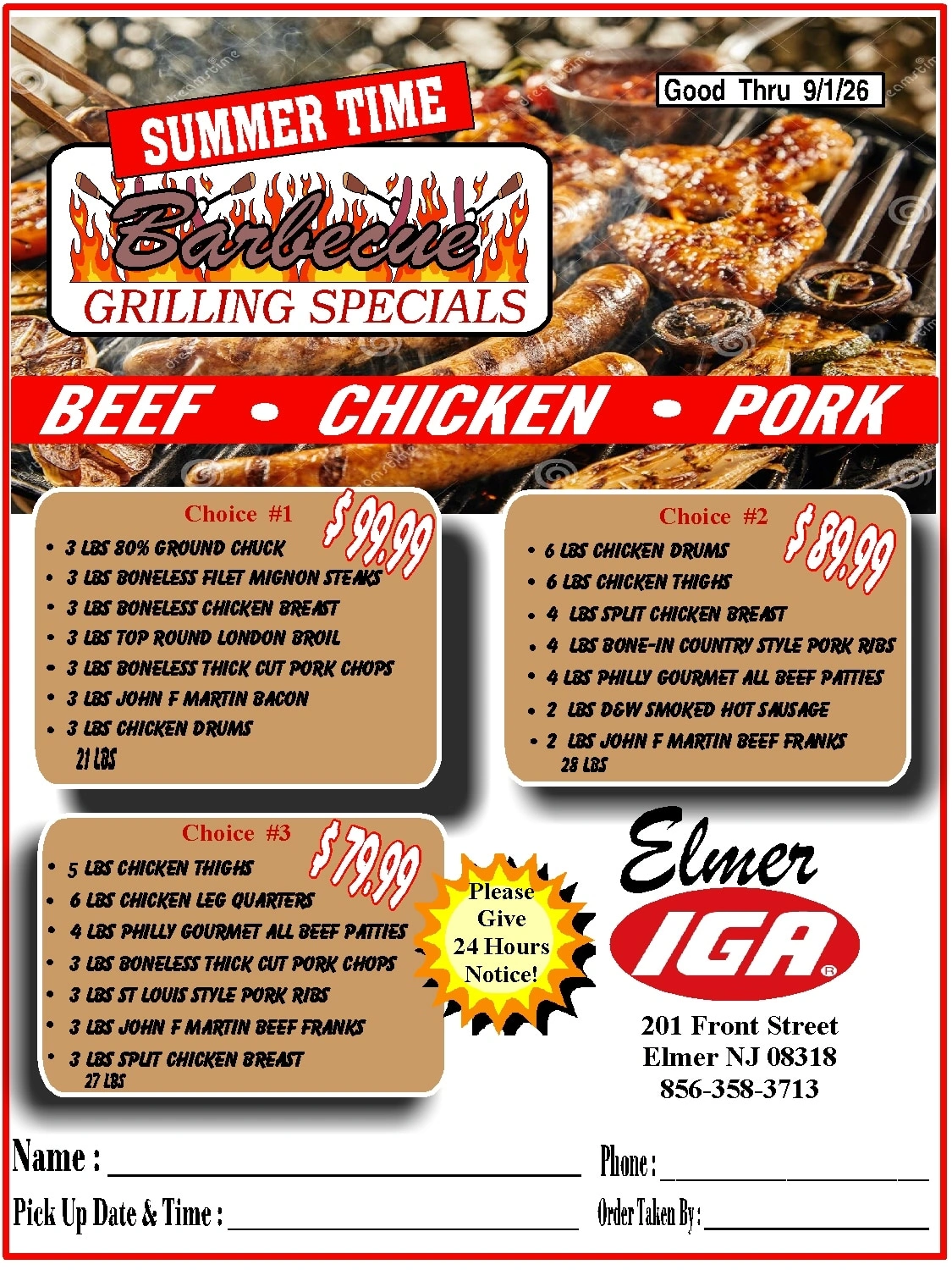 Elmer IGA flyer page 1