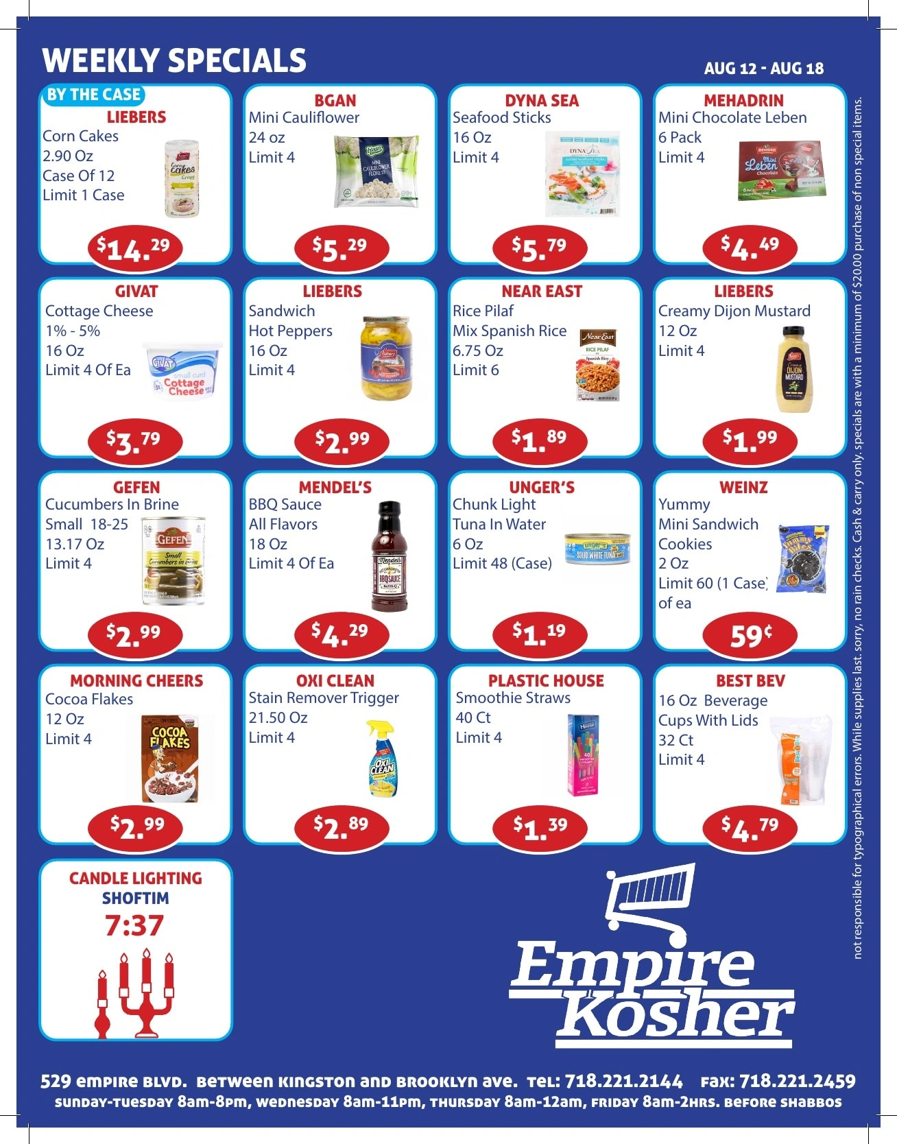 Empire Kosher Supermarket flyer page 1