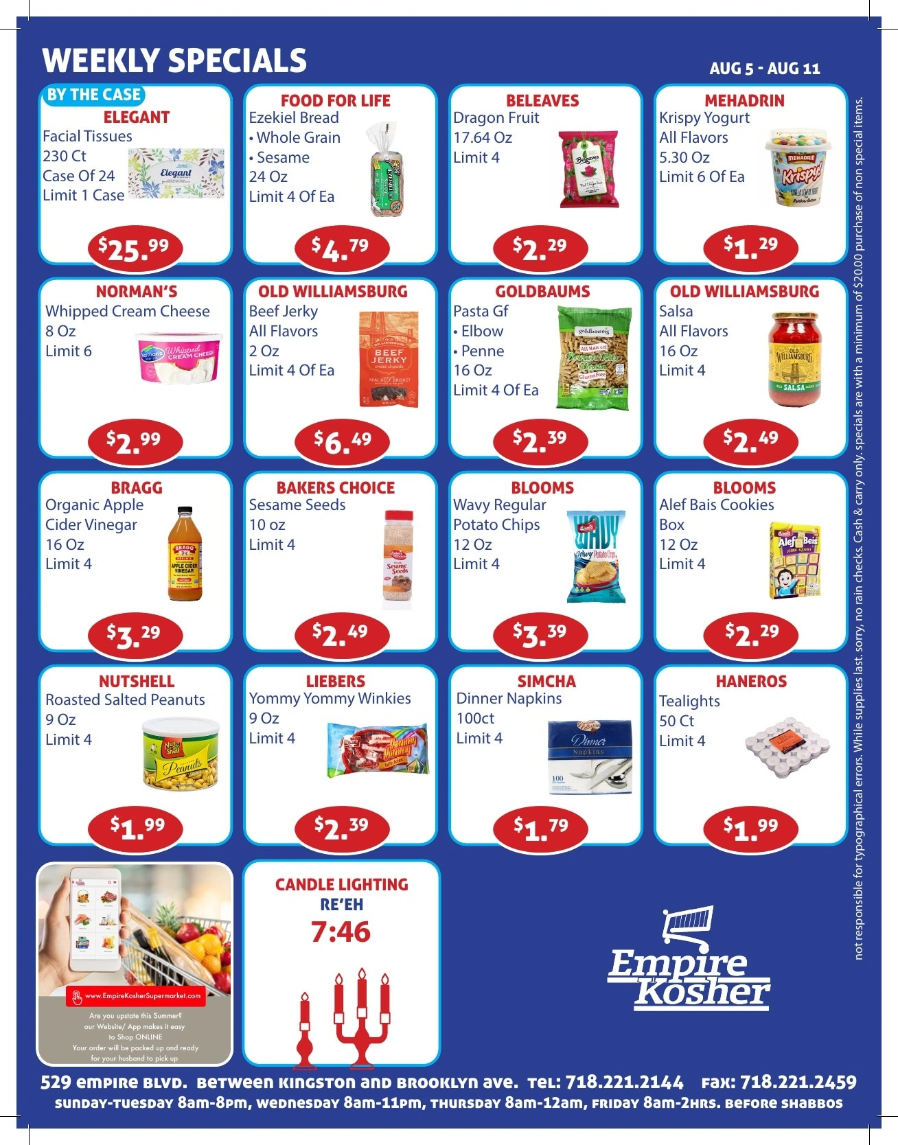 Empire Kosher Supermarket flyer page 1