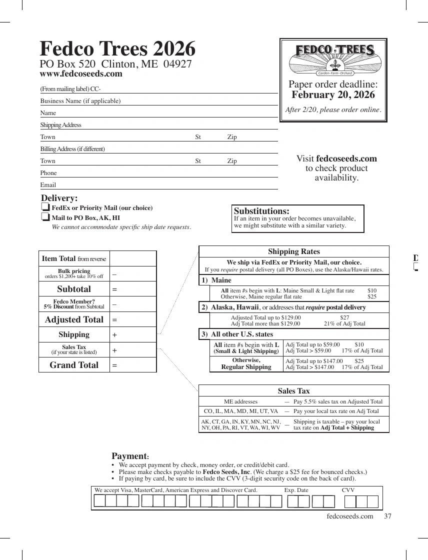 Fedco Seeds flyer page 37