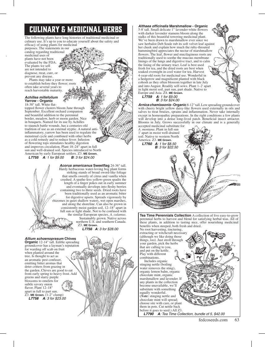 Fedco Seeds flyer page 63