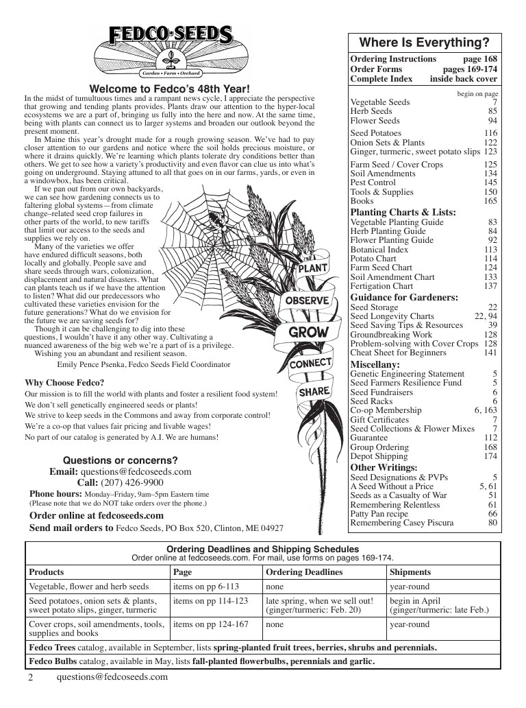 Fedco Seeds flyer page 2