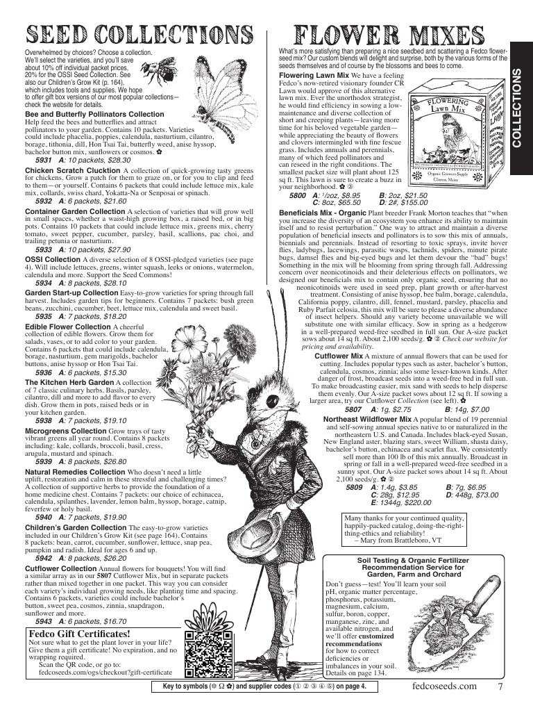 Fedco Seeds flyer page 7