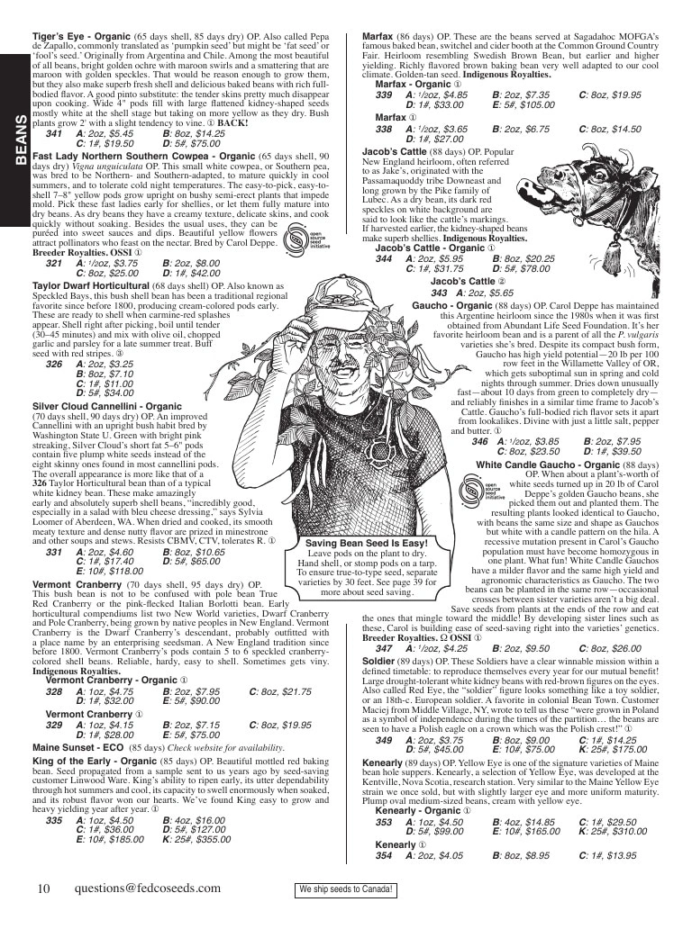 Fedco Seeds flyer page 10