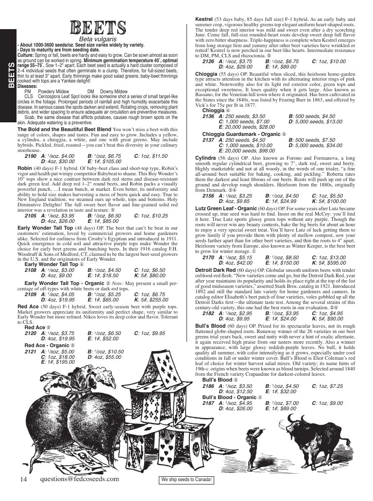 Fedco Seeds flyer page 14