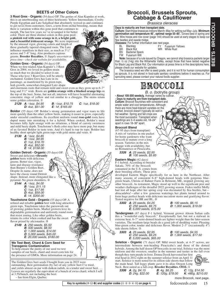 Fedco Seeds flyer page 15