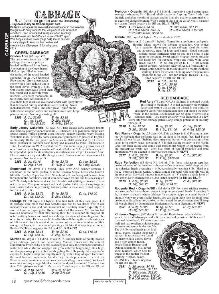 Fedco Seeds flyer page 18