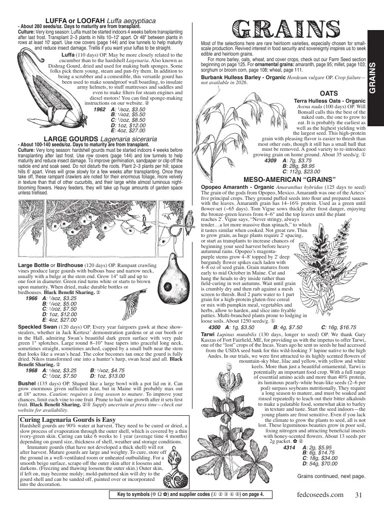 Fedco Seeds flyer page 31