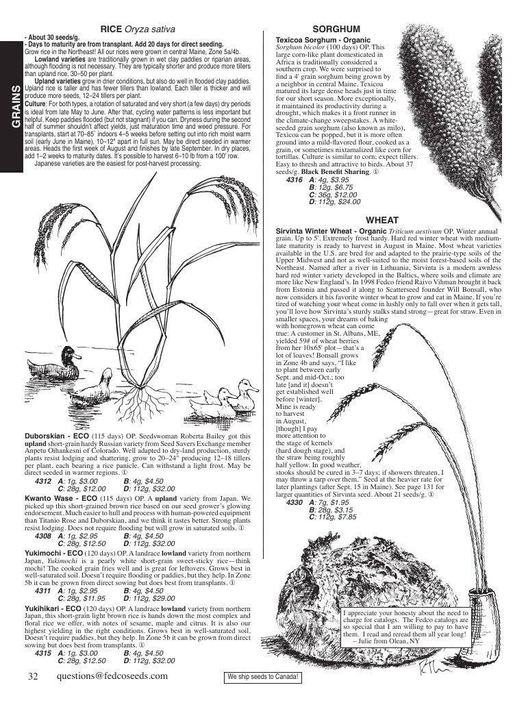 Fedco Seeds flyer page 32