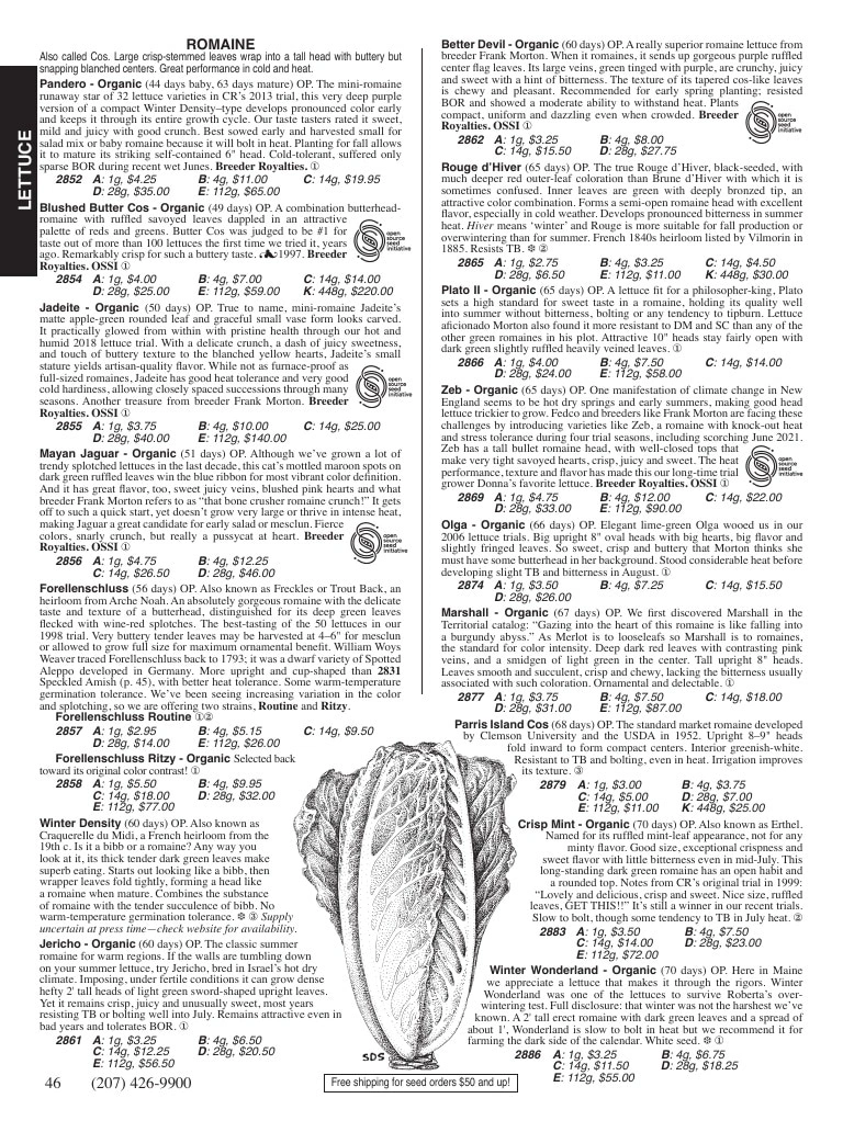 Fedco Seeds flyer page 46